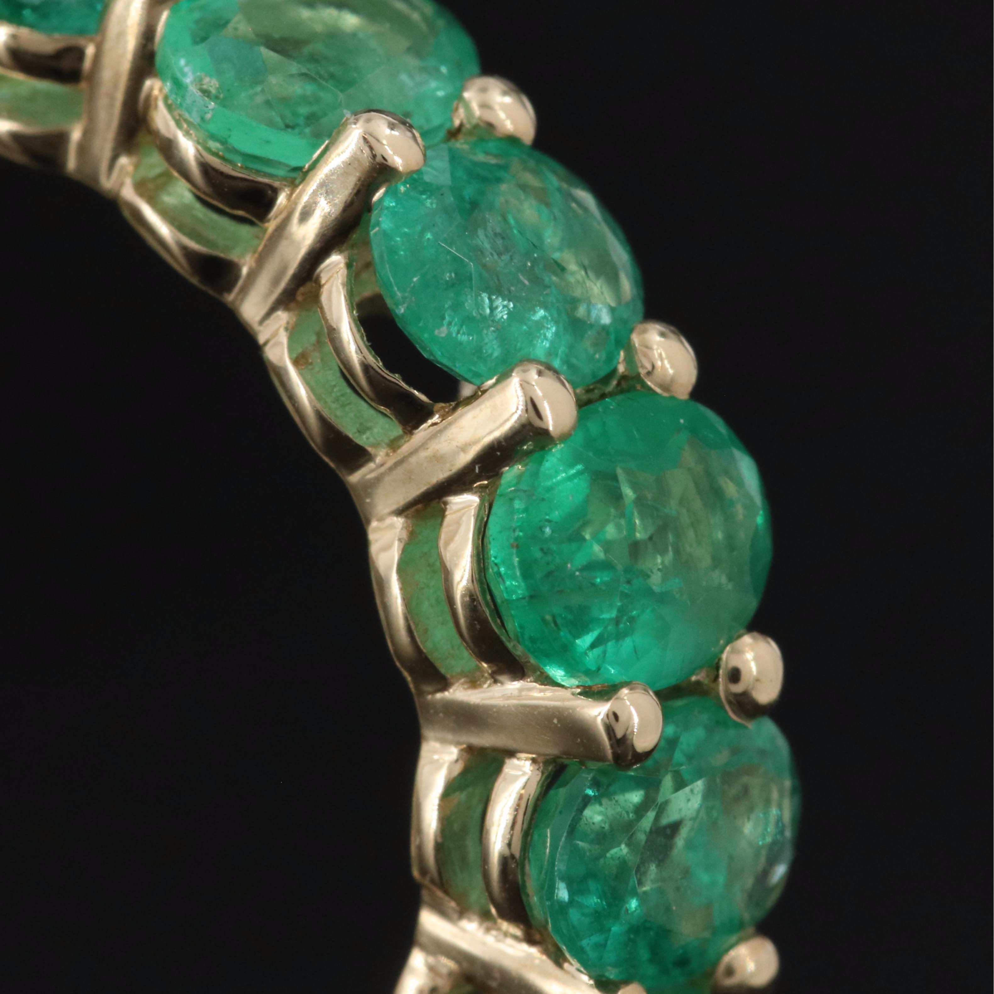 14K 7.58 CTW Emerald Eternity Band with IGI Report