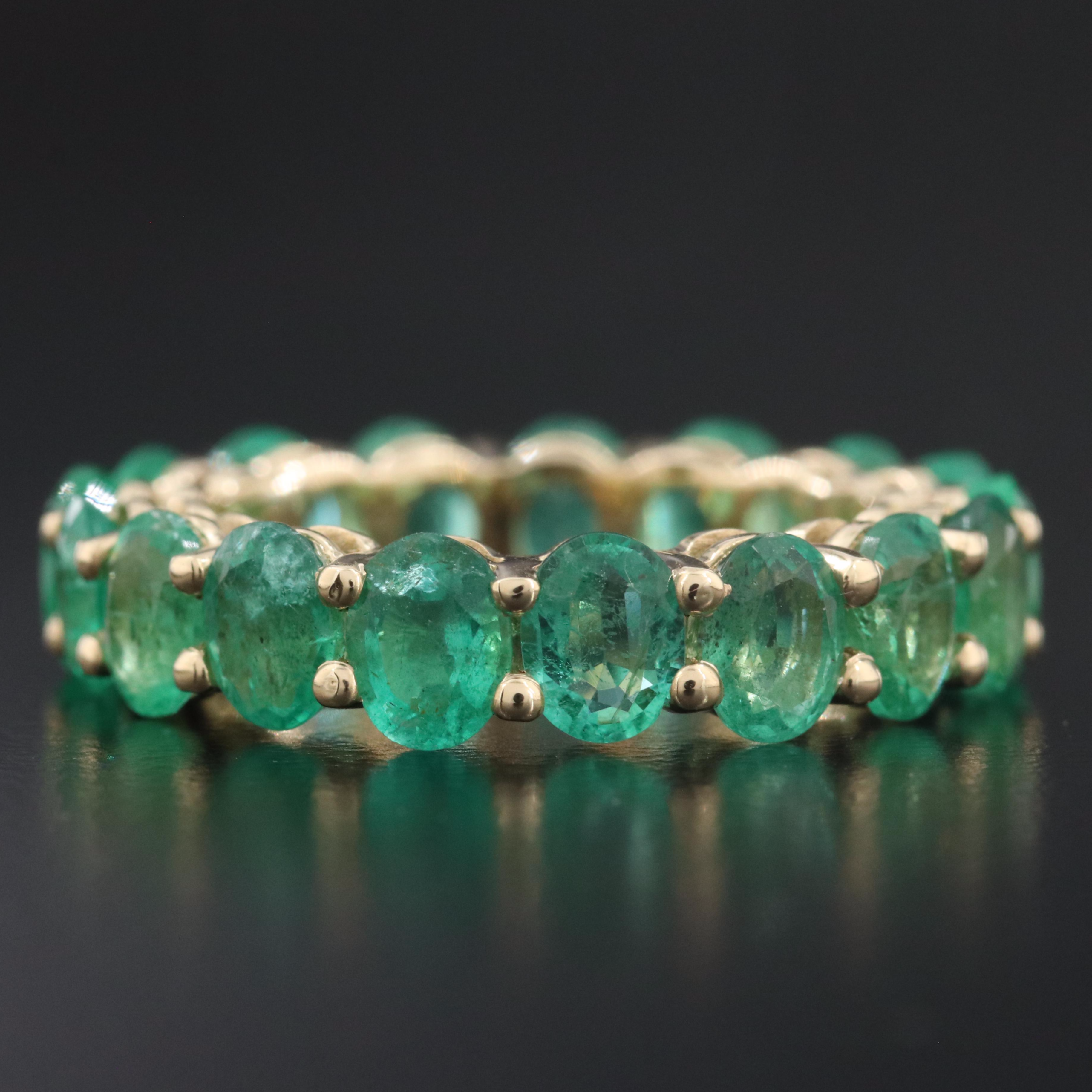 14K 7.58 CTW Emerald Eternity Band with IGI Report