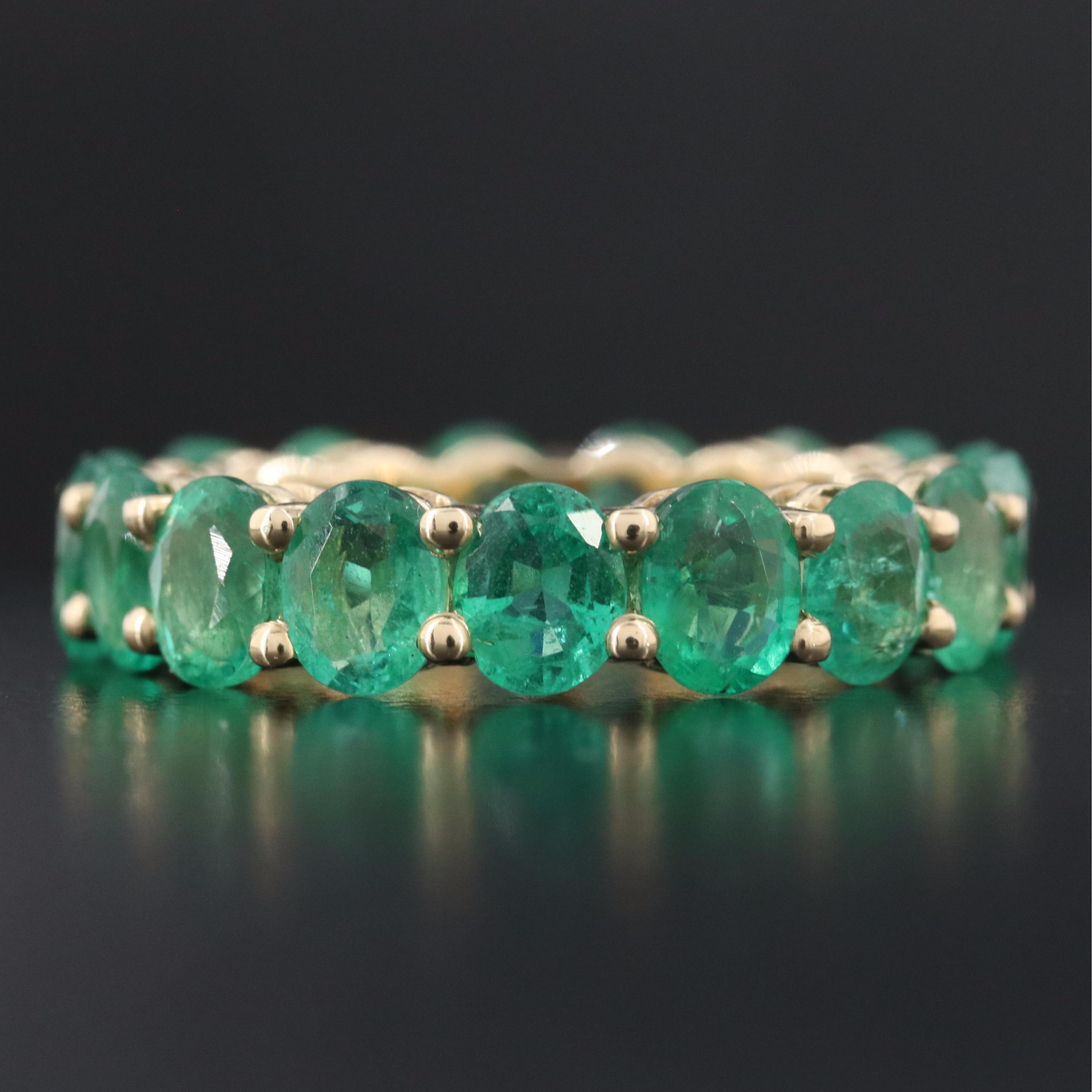 14K 7.58 CTW Emerald Eternity Band with IGI Report