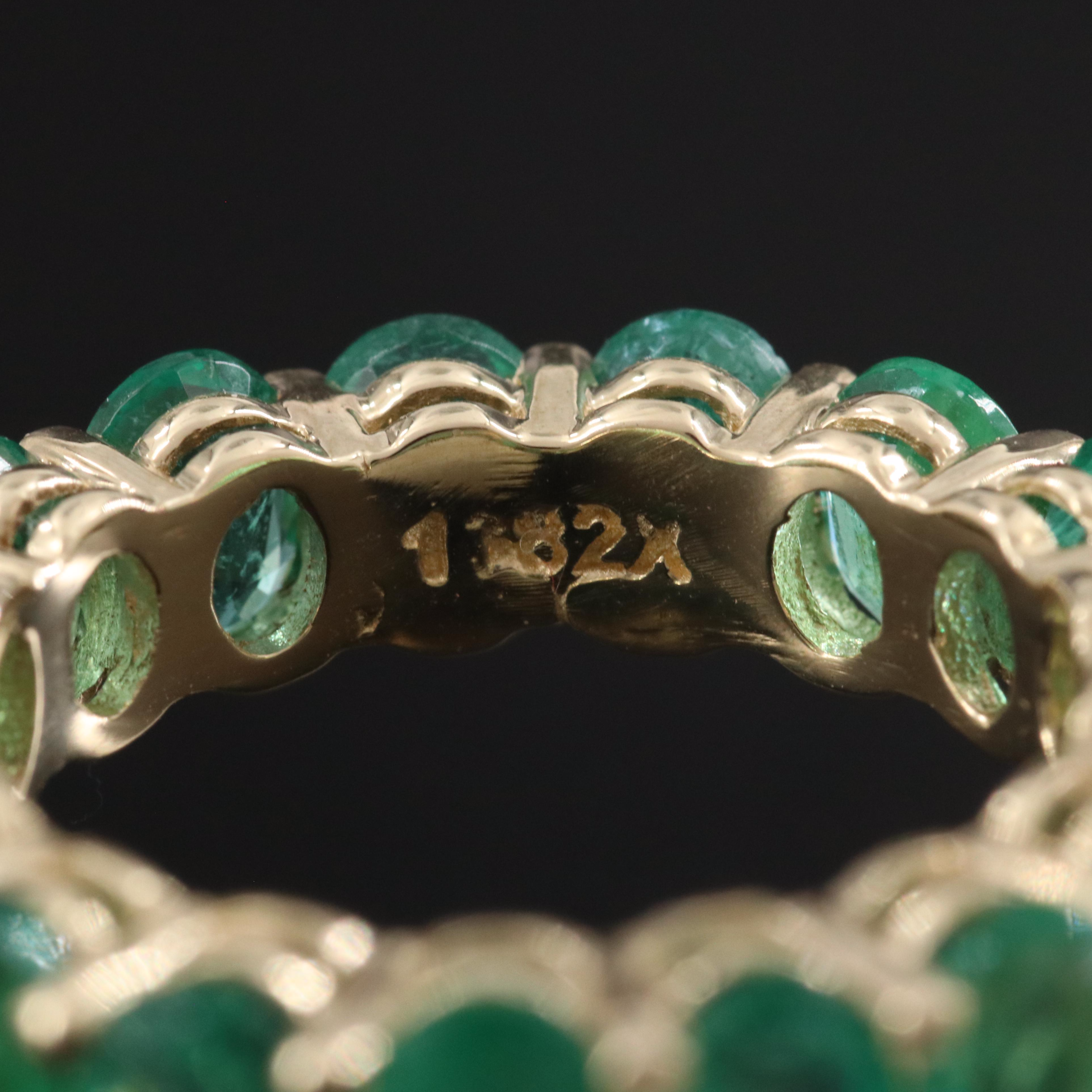 14K 7.58 CTW Emerald Eternity Band with IGI Report