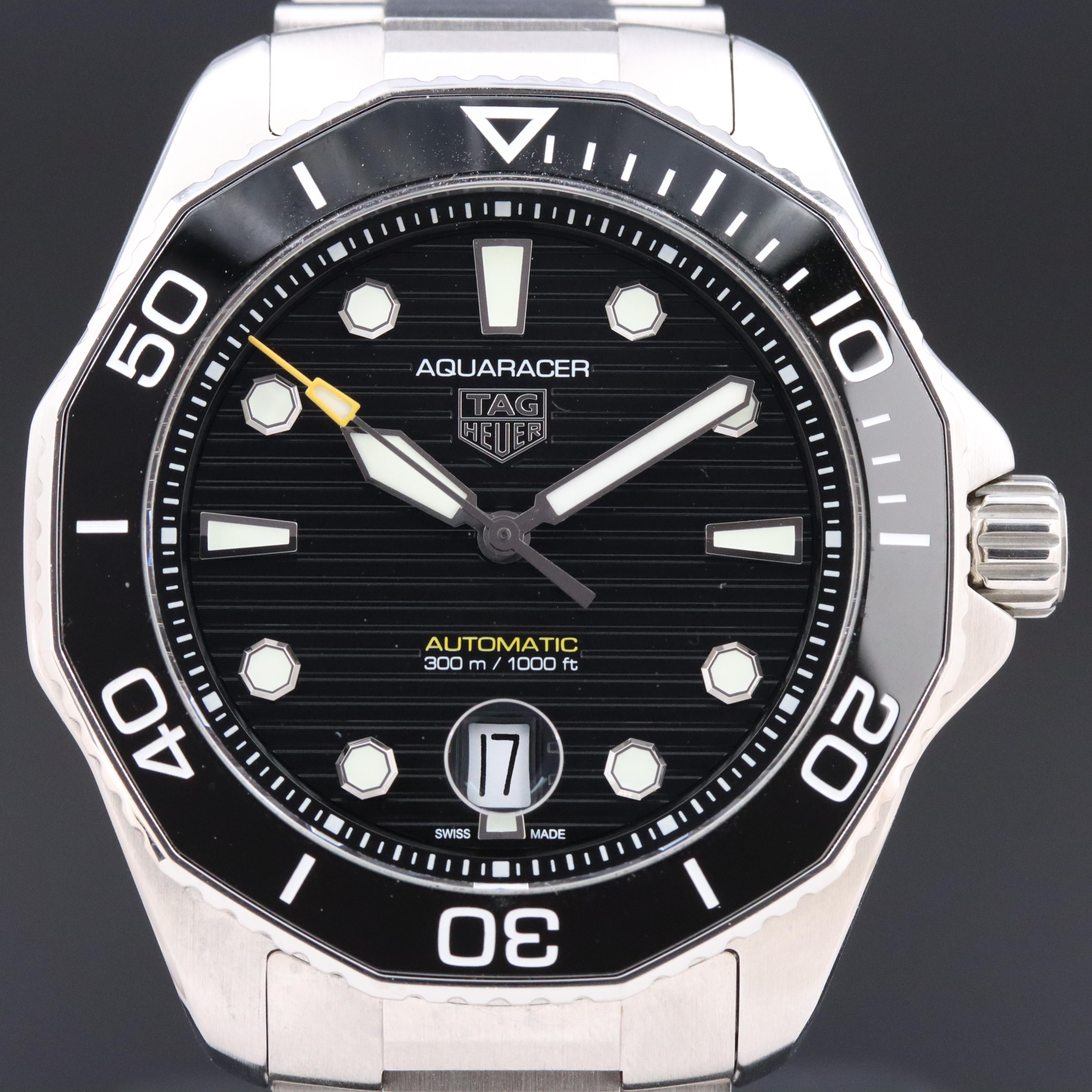 TAG Heuer Aquaracer Black 43mm Steel Automatic Watch WBF201A