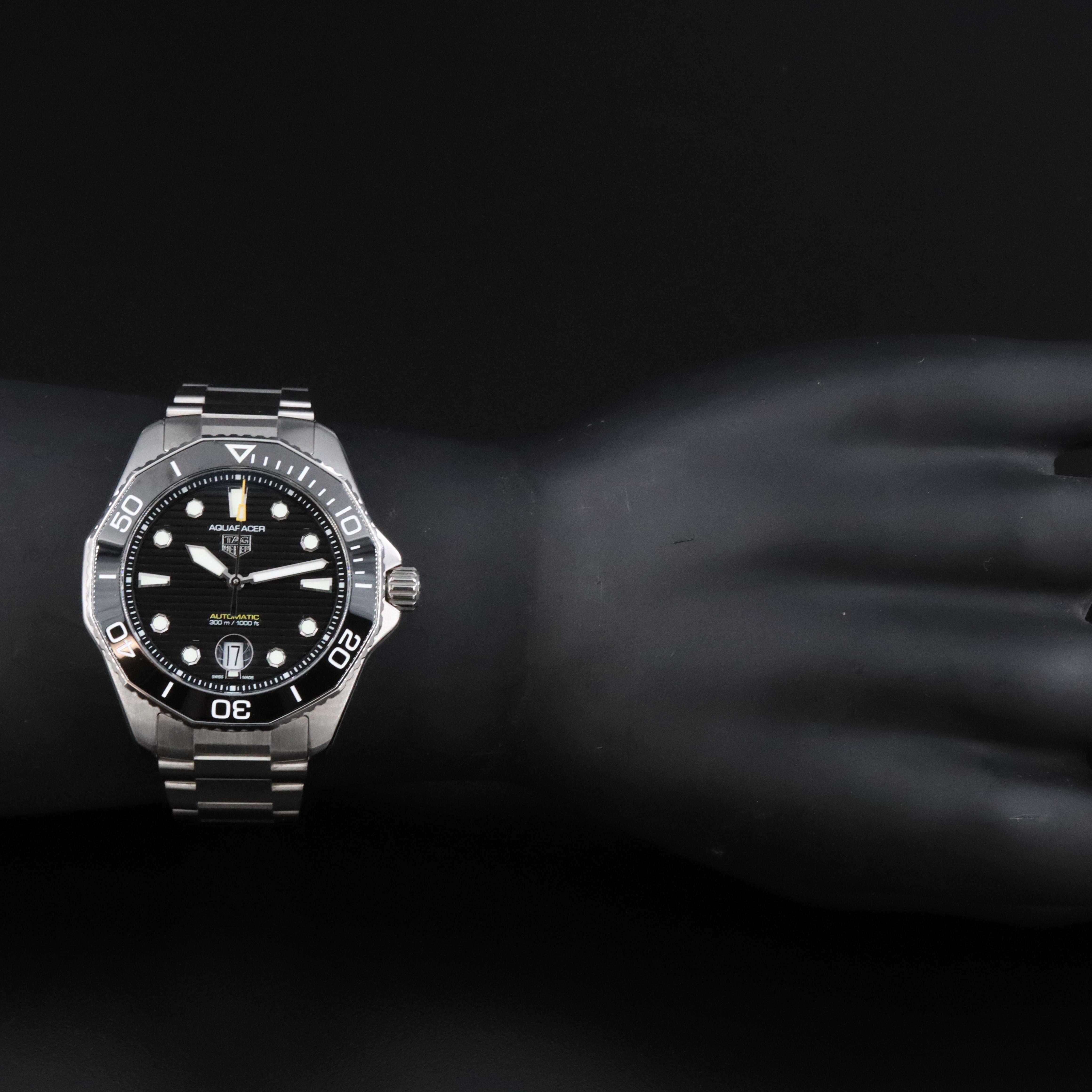 TAG Heuer Aquaracer Black 43mm Steel Automatic Watch WBF201A