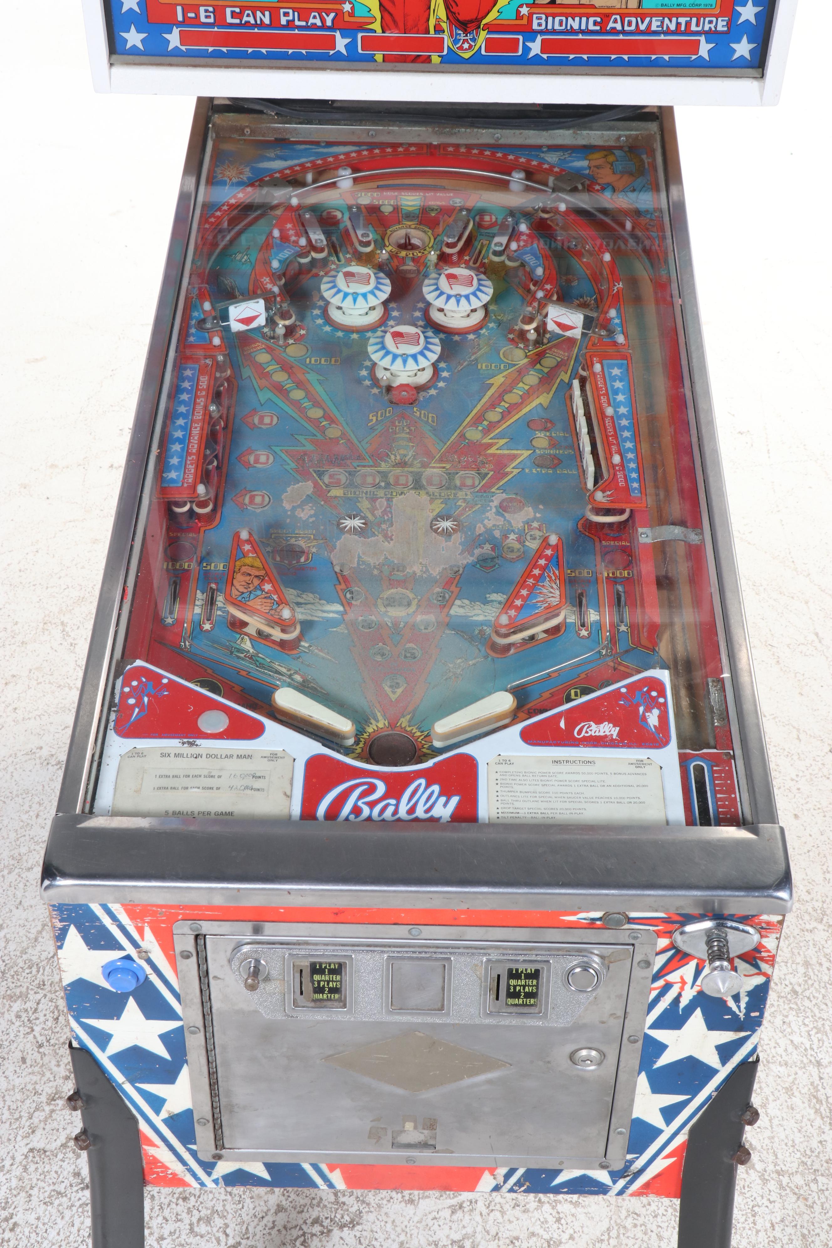 Bally "The Six Million Dollar Man" Pinball Machine, 1978