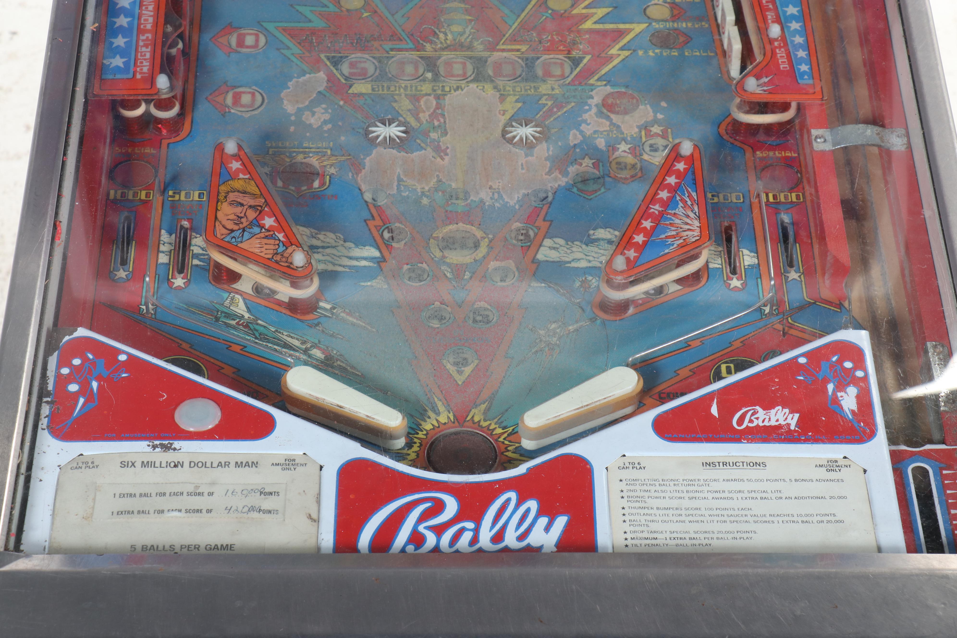 Bally "The Six Million Dollar Man" Pinball Machine, 1978