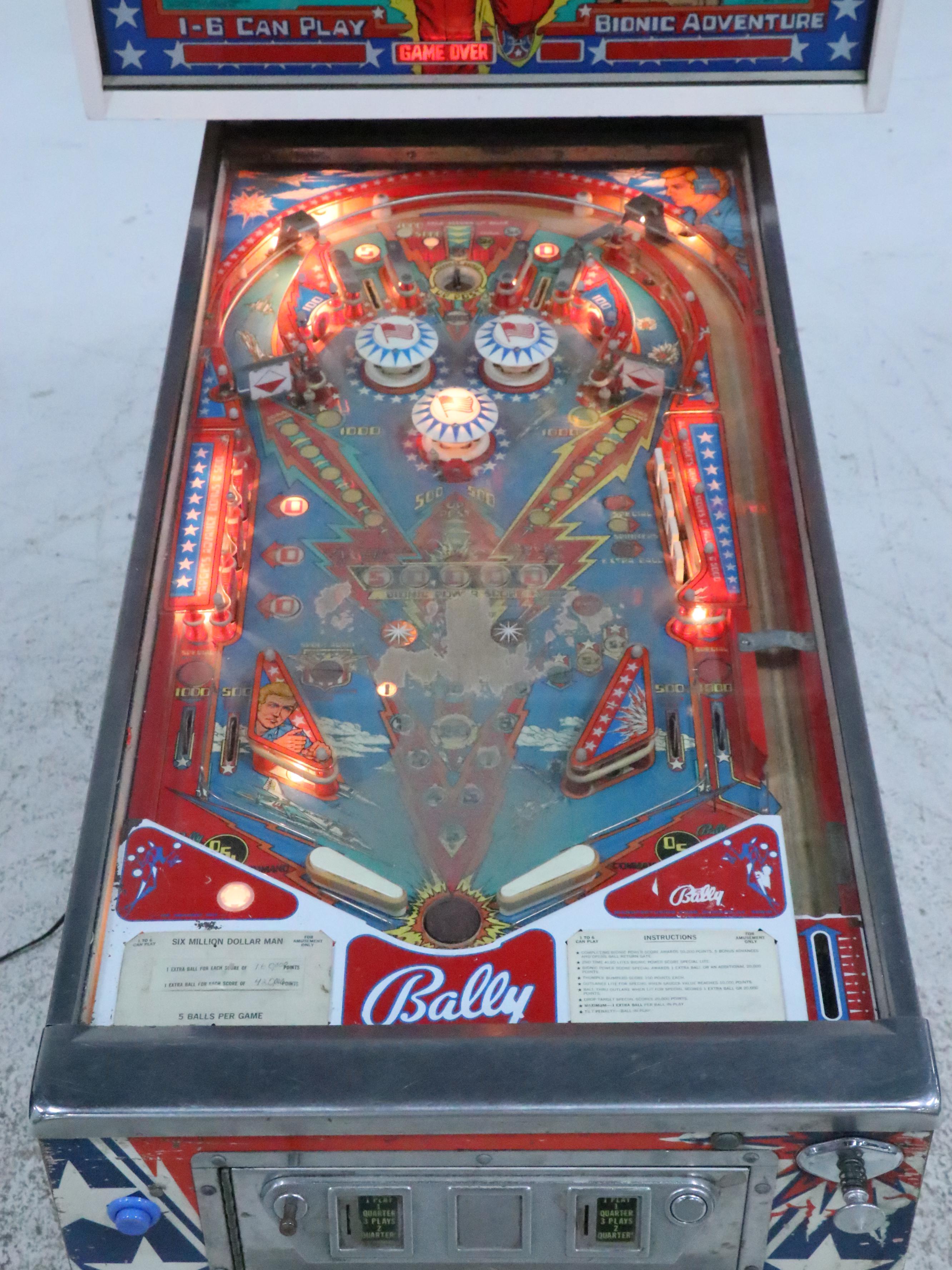 Bally "The Six Million Dollar Man" Pinball Machine, 1978
