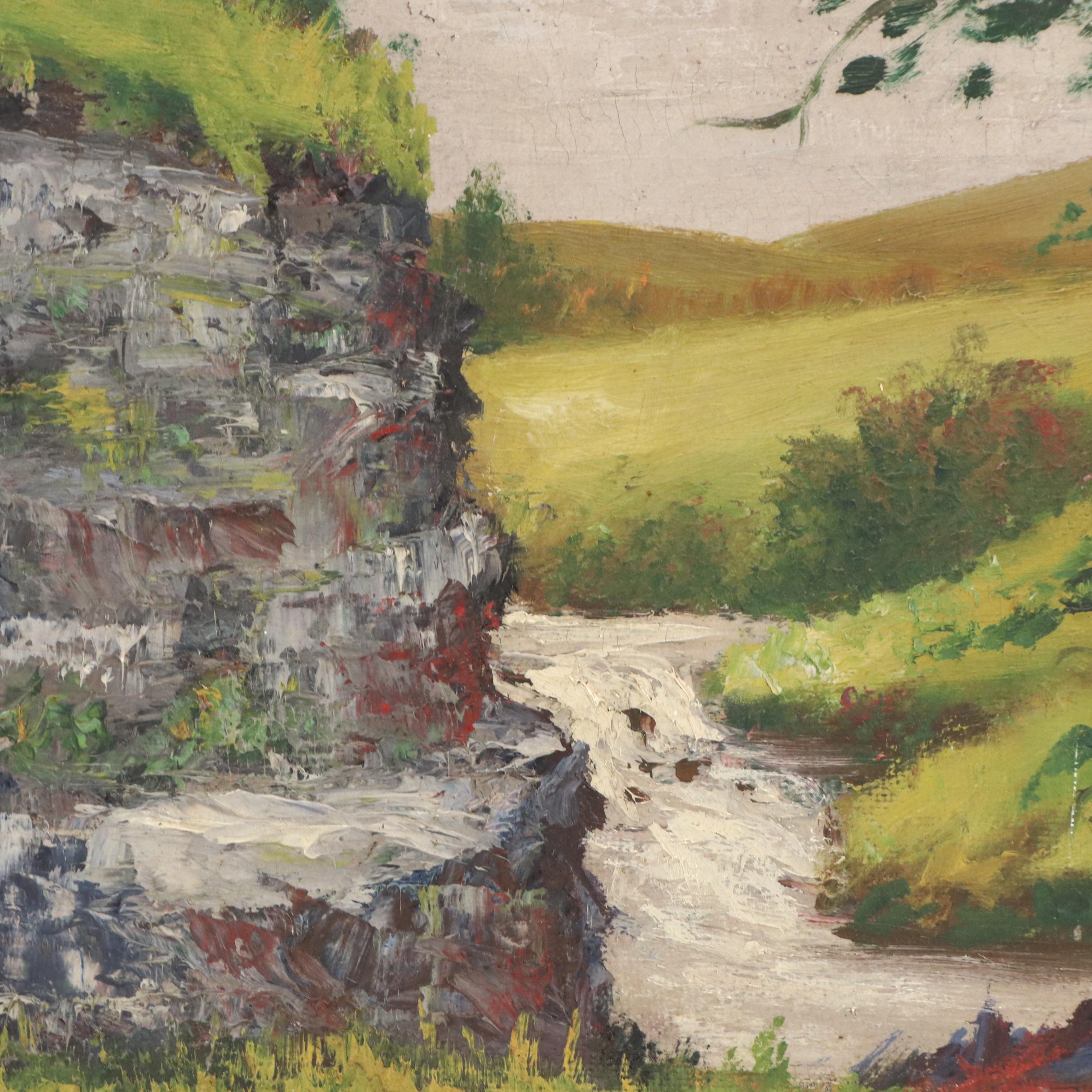 Harrison J. Maxwell Landscape Oil Painting "Rocky Fork, Near Gahanna"