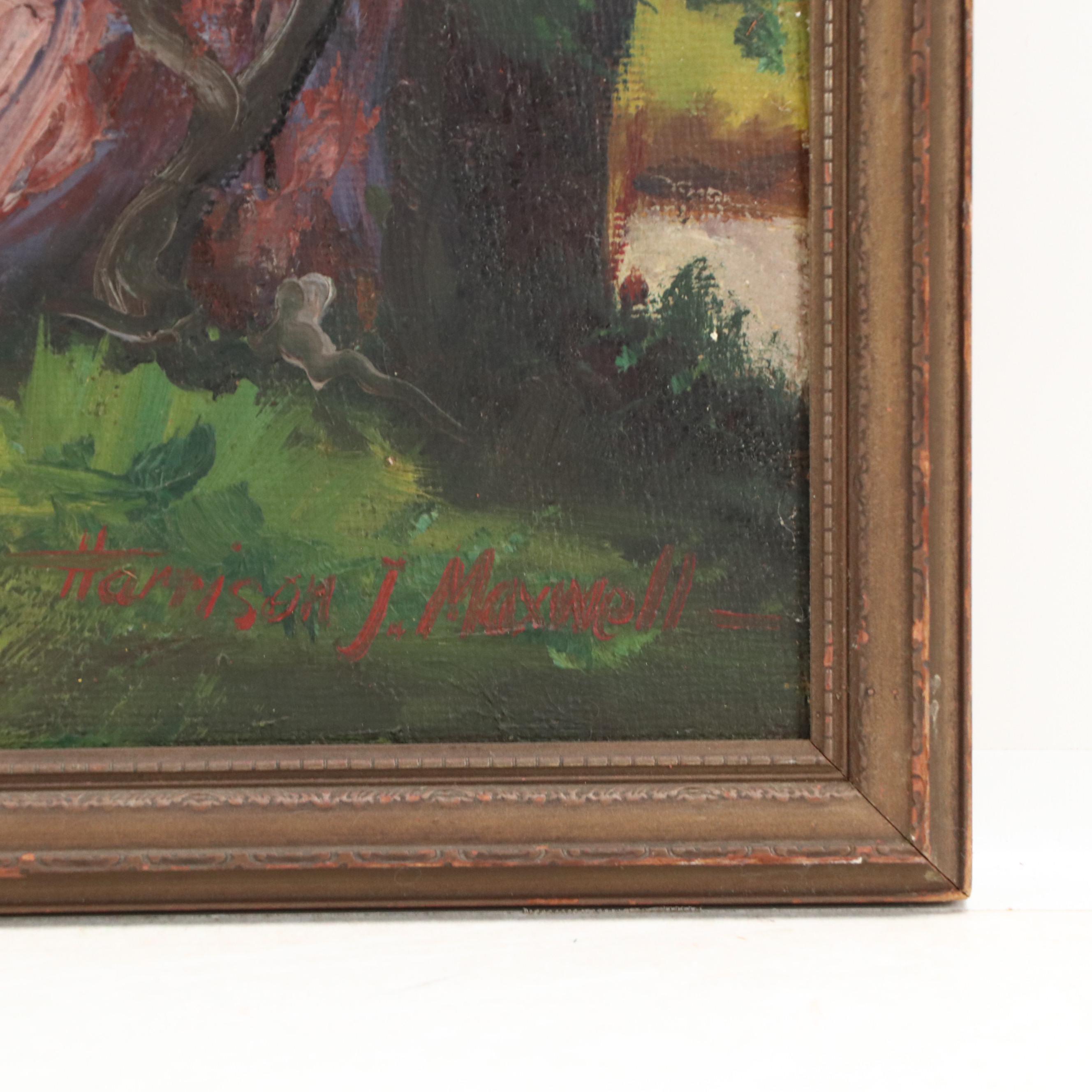 Harrison J. Maxwell Landscape Oil Painting "Rocky Fork, Near Gahanna"