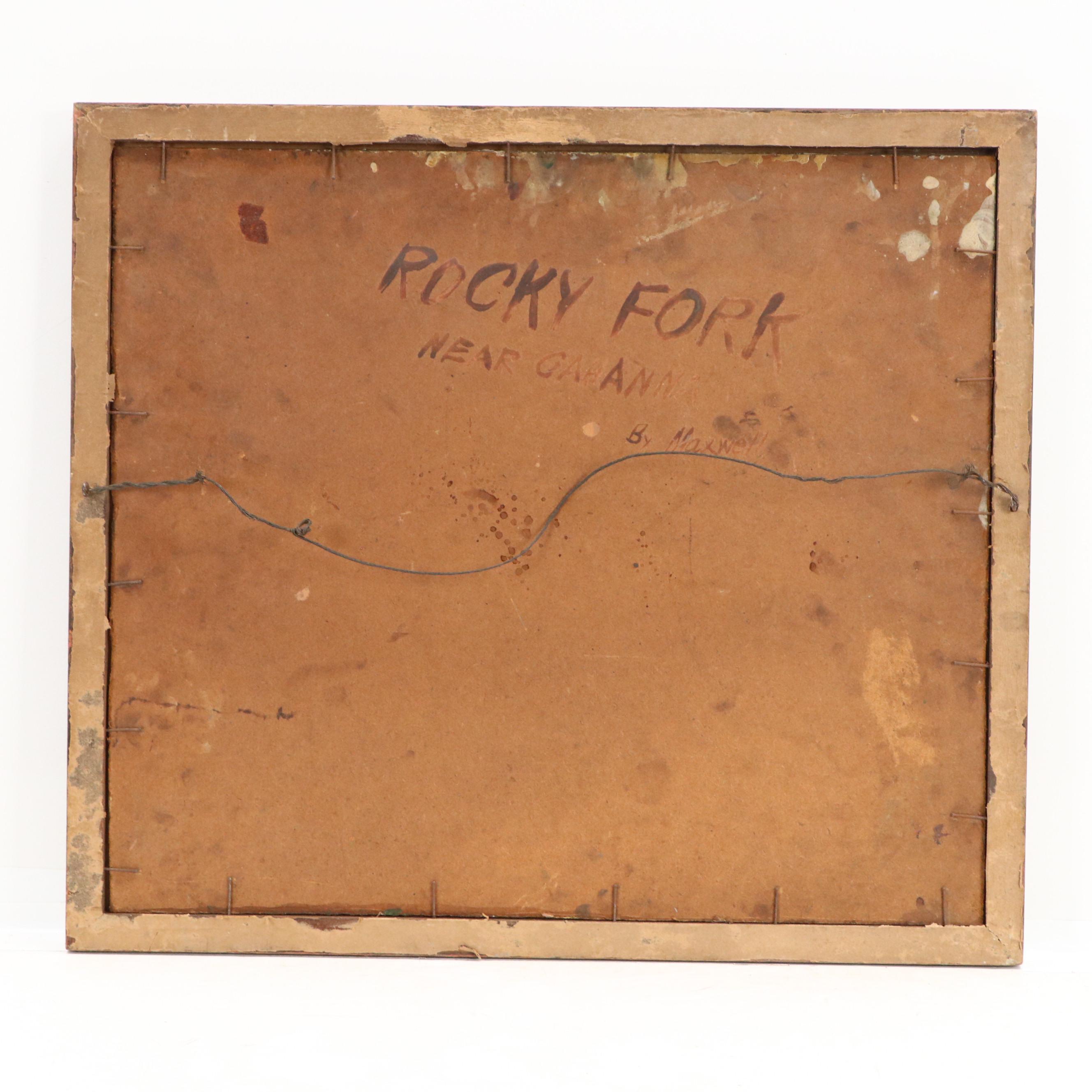 Harrison J. Maxwell Landscape Oil Painting "Rocky Fork, Near Gahanna"