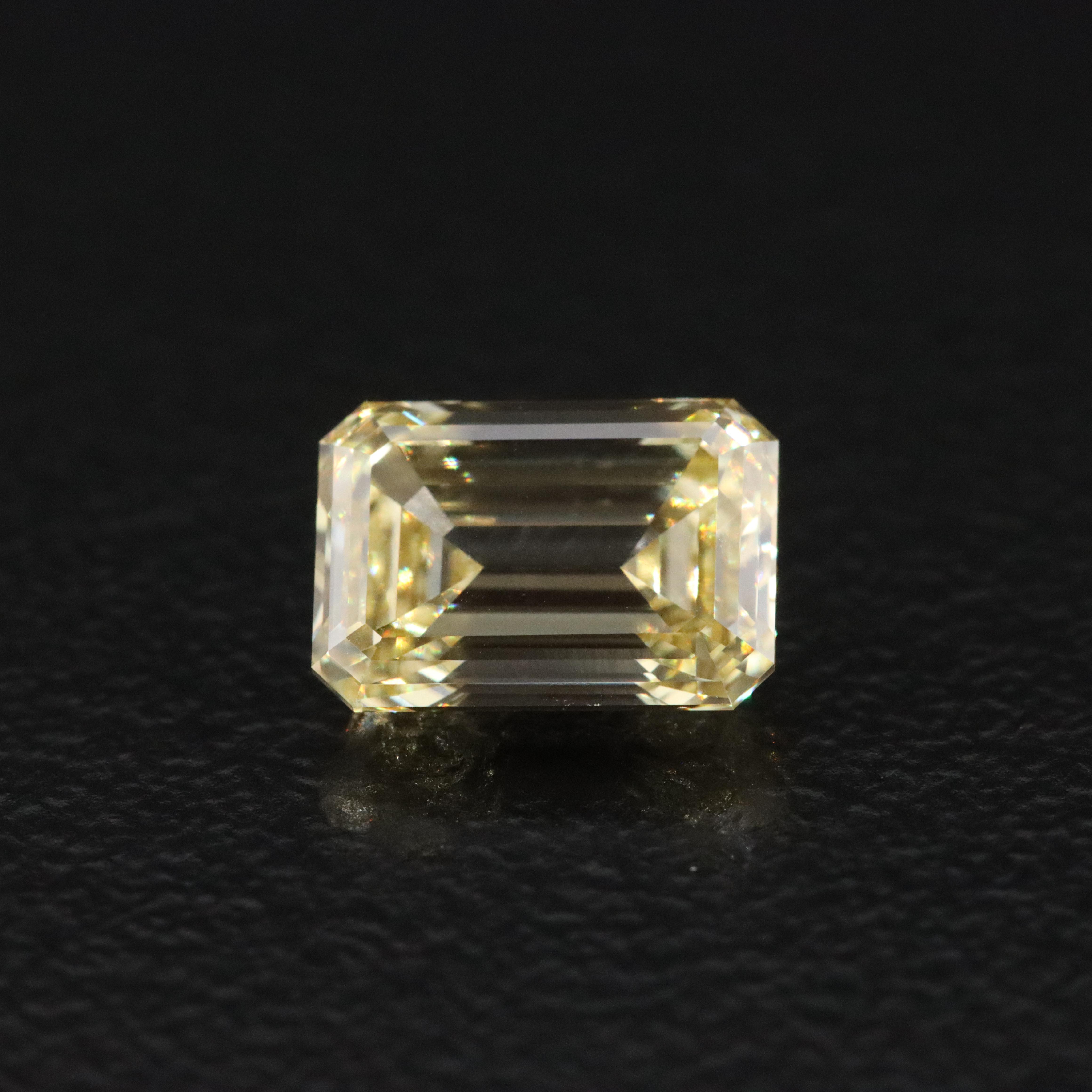 Loose 1.50 CT Lab Grown Fancy Yellow Diamond with IGI Report