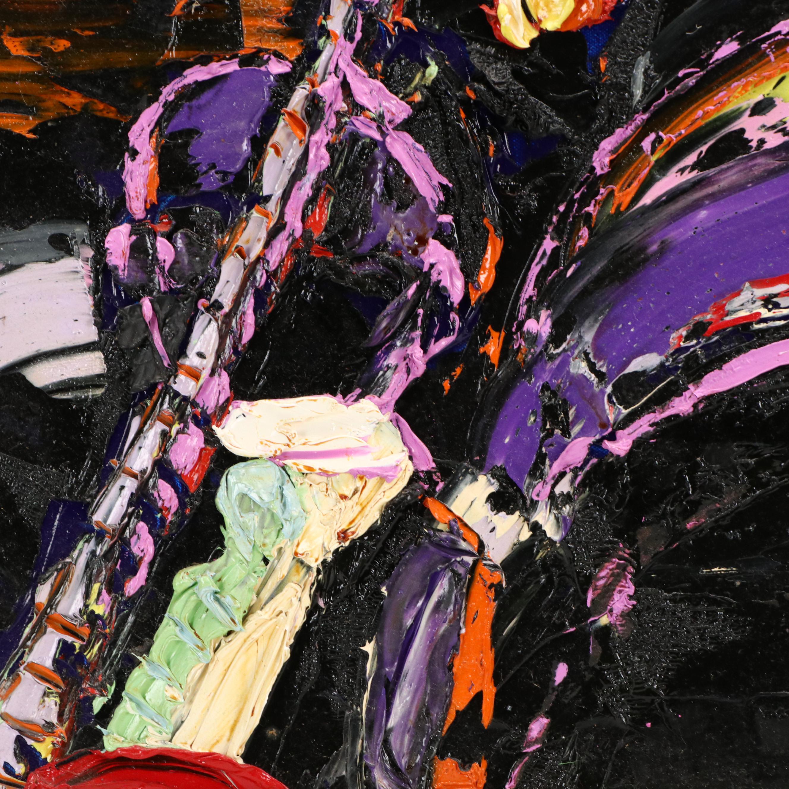 Gayle Gillette Hummel Impasto Oil Painting of Clarinet Player