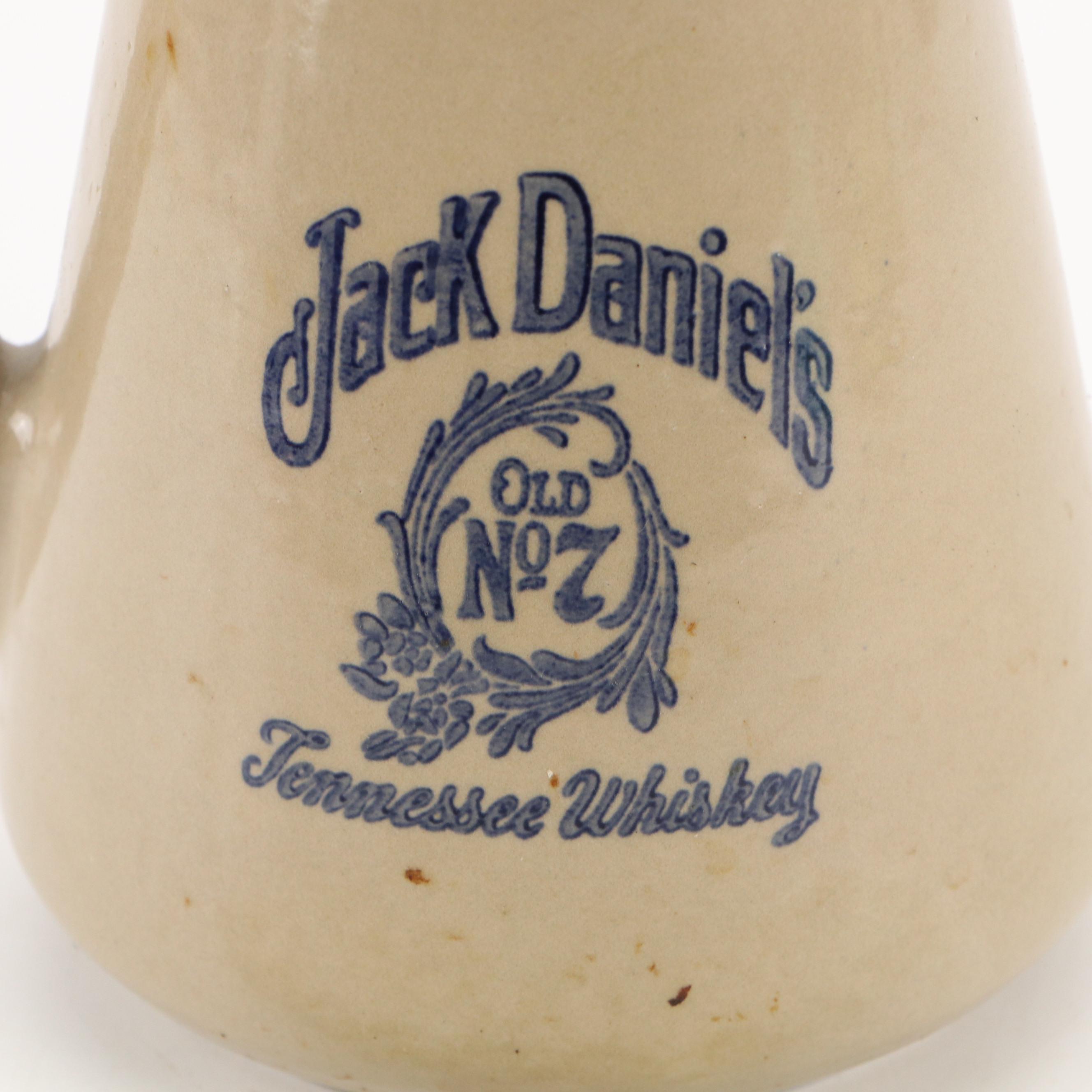 Jack Daniel's Old No. 7 Stoneware Pitcher with Plastic Swizzle Sticks