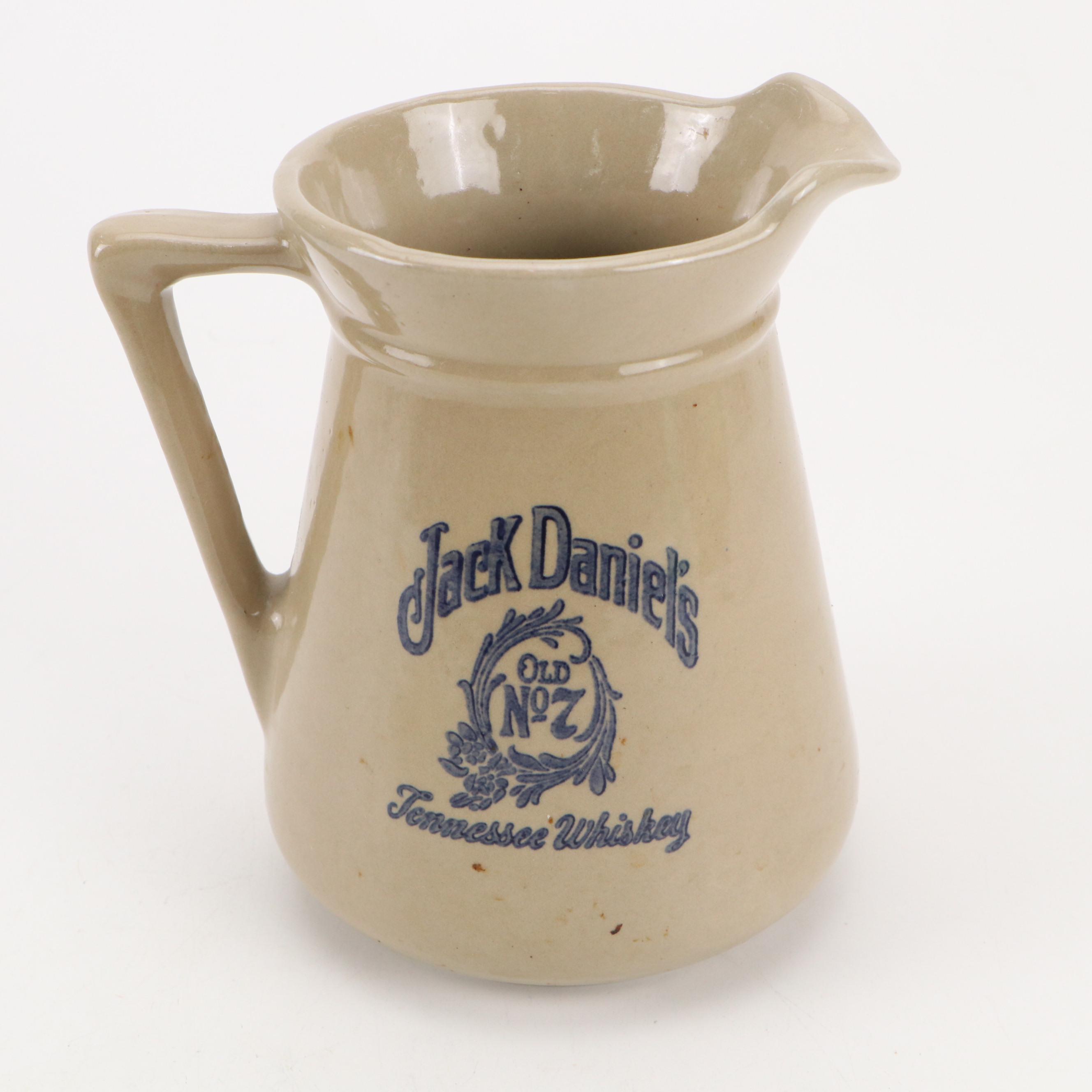 Jack Daniel's Old No. 7 Stoneware Pitcher with Plastic Swizzle Sticks