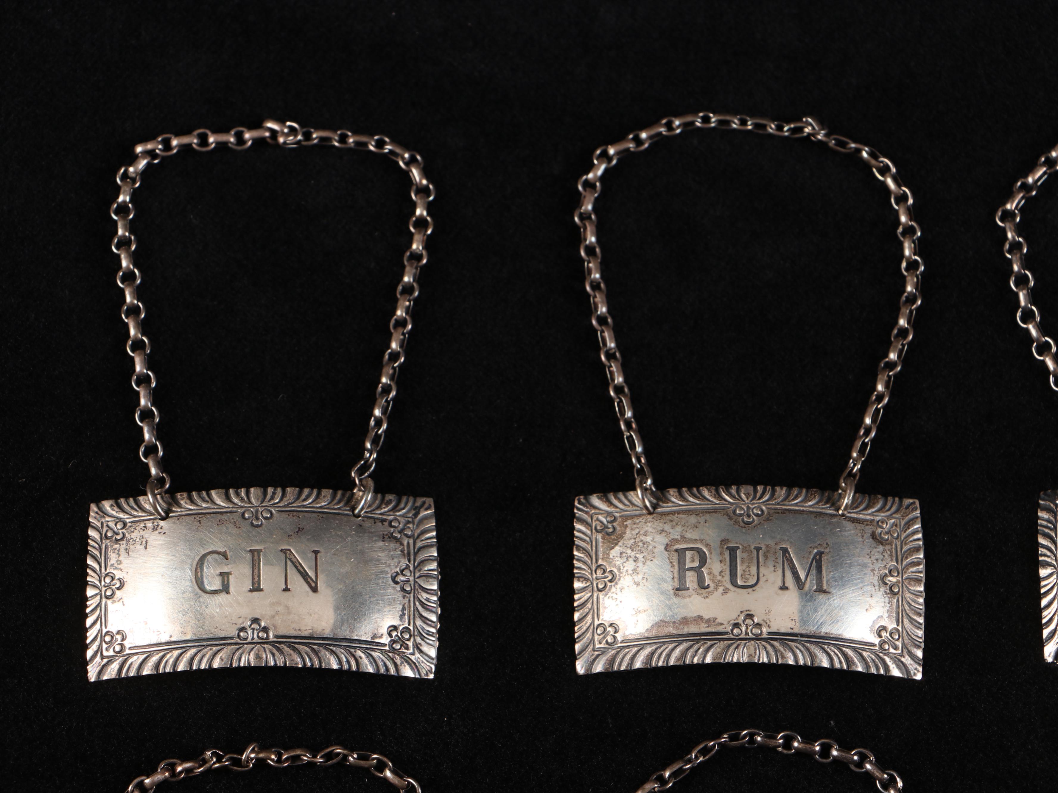 Stieff Williamsburg Restoration Sterling Silver Bottle Tags