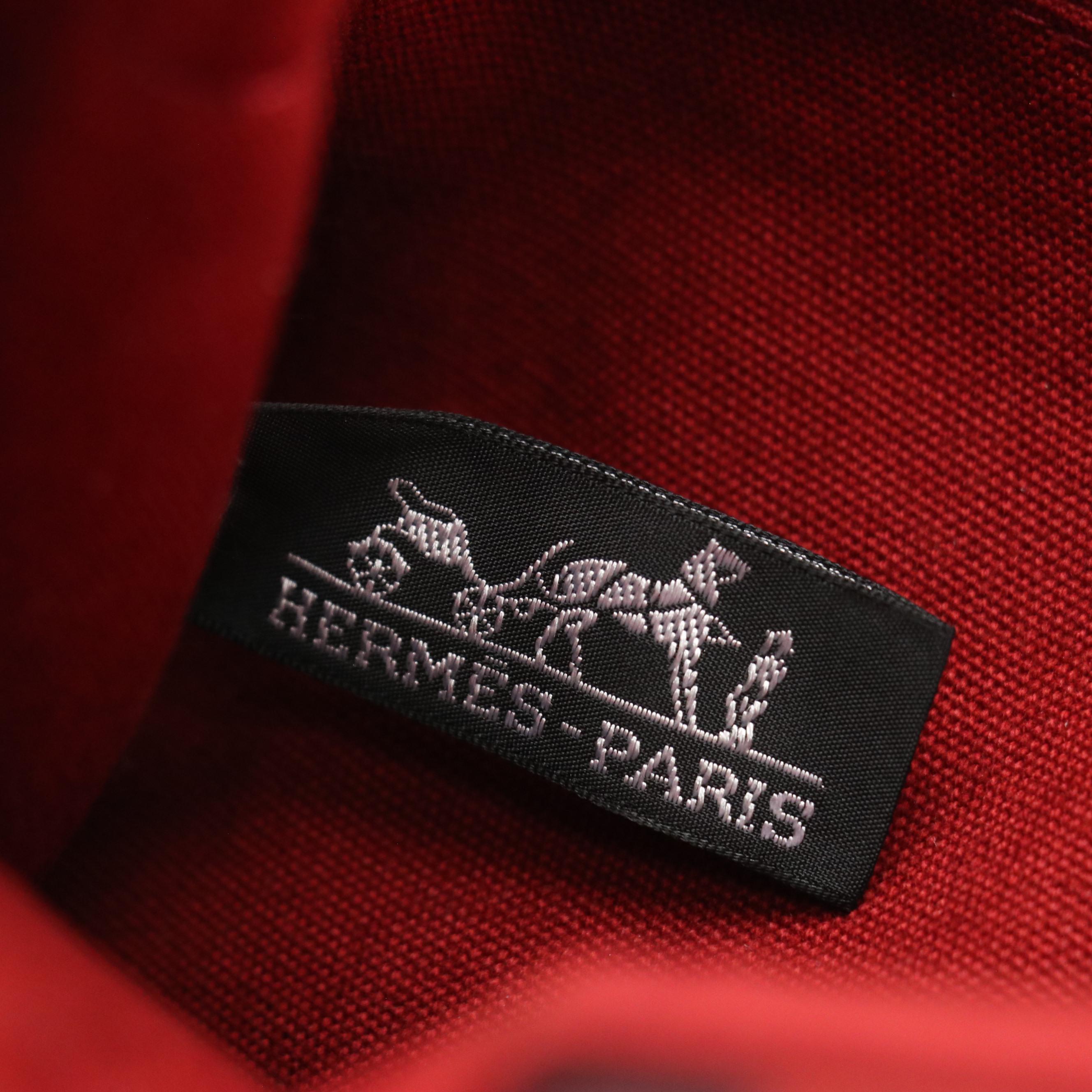 Hermès Fourre-Tout PM Handbag in Red Cotton Canvas
