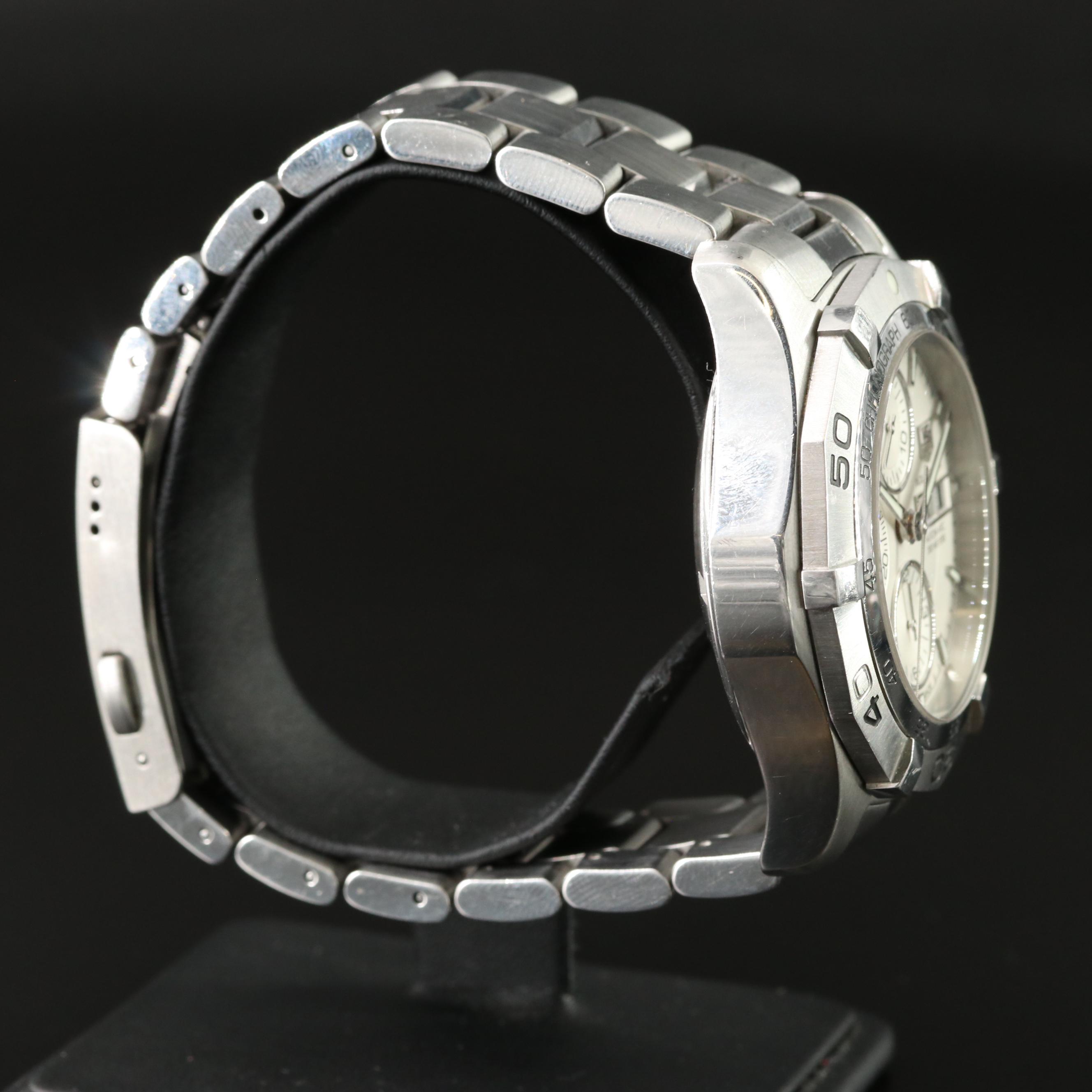 TAG Heuer Aquaracer Chronograph Silver 43mm Steel Automatic Watch CAF2011