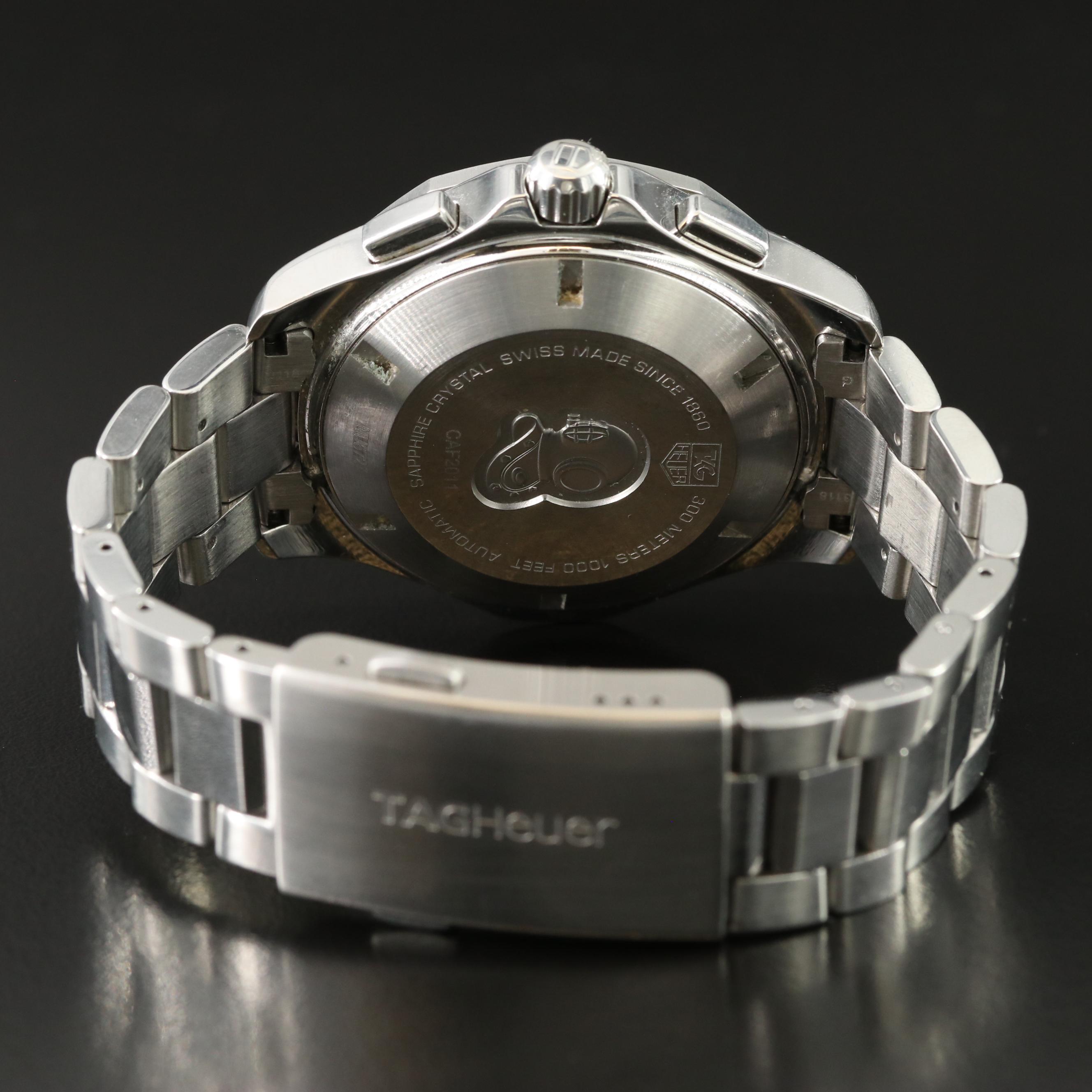 TAG Heuer Aquaracer Chronograph Silver 43mm Steel Automatic Watch CAF2011