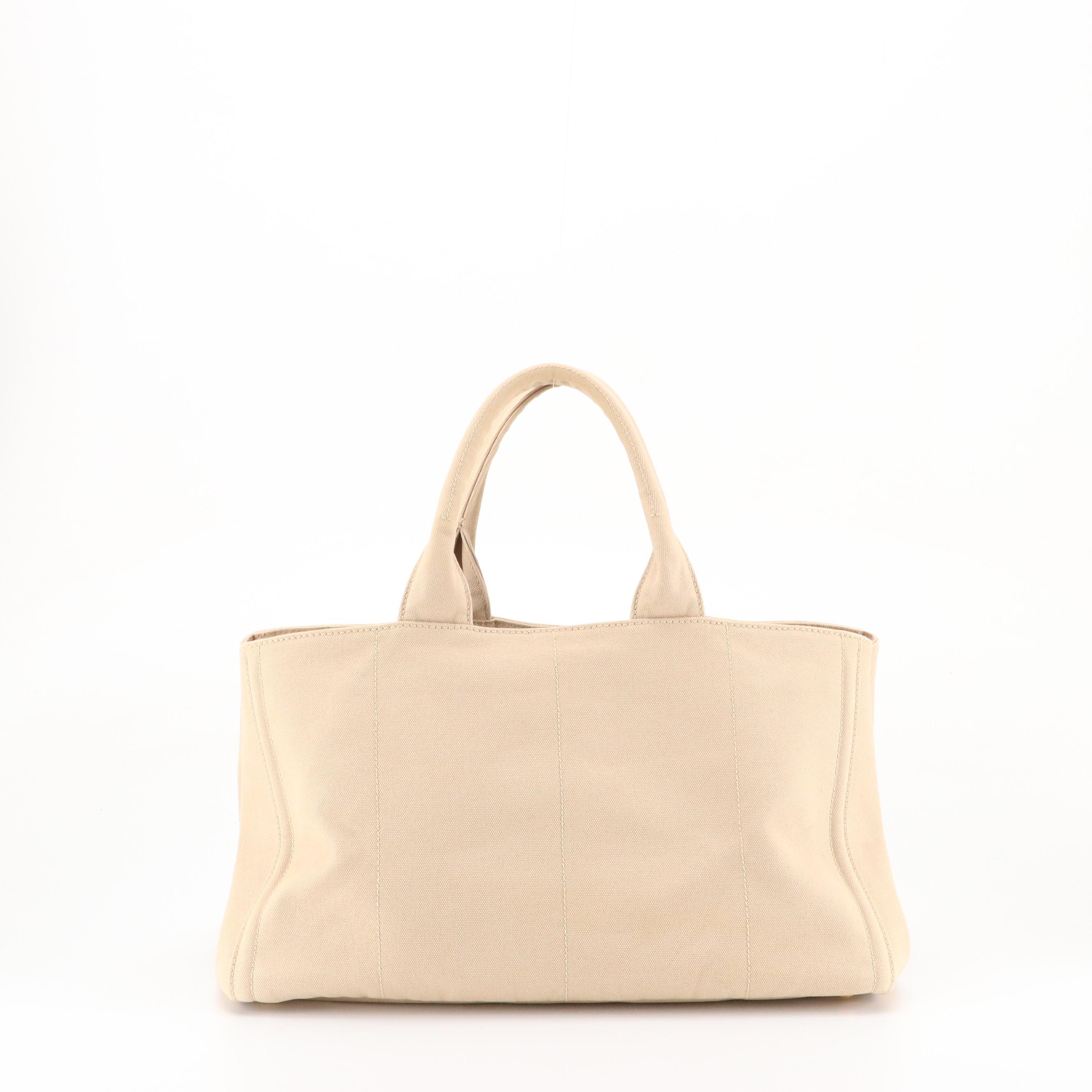 Prada Large Canapa Bijoux Tote in Crystal Studded Desert Canvas