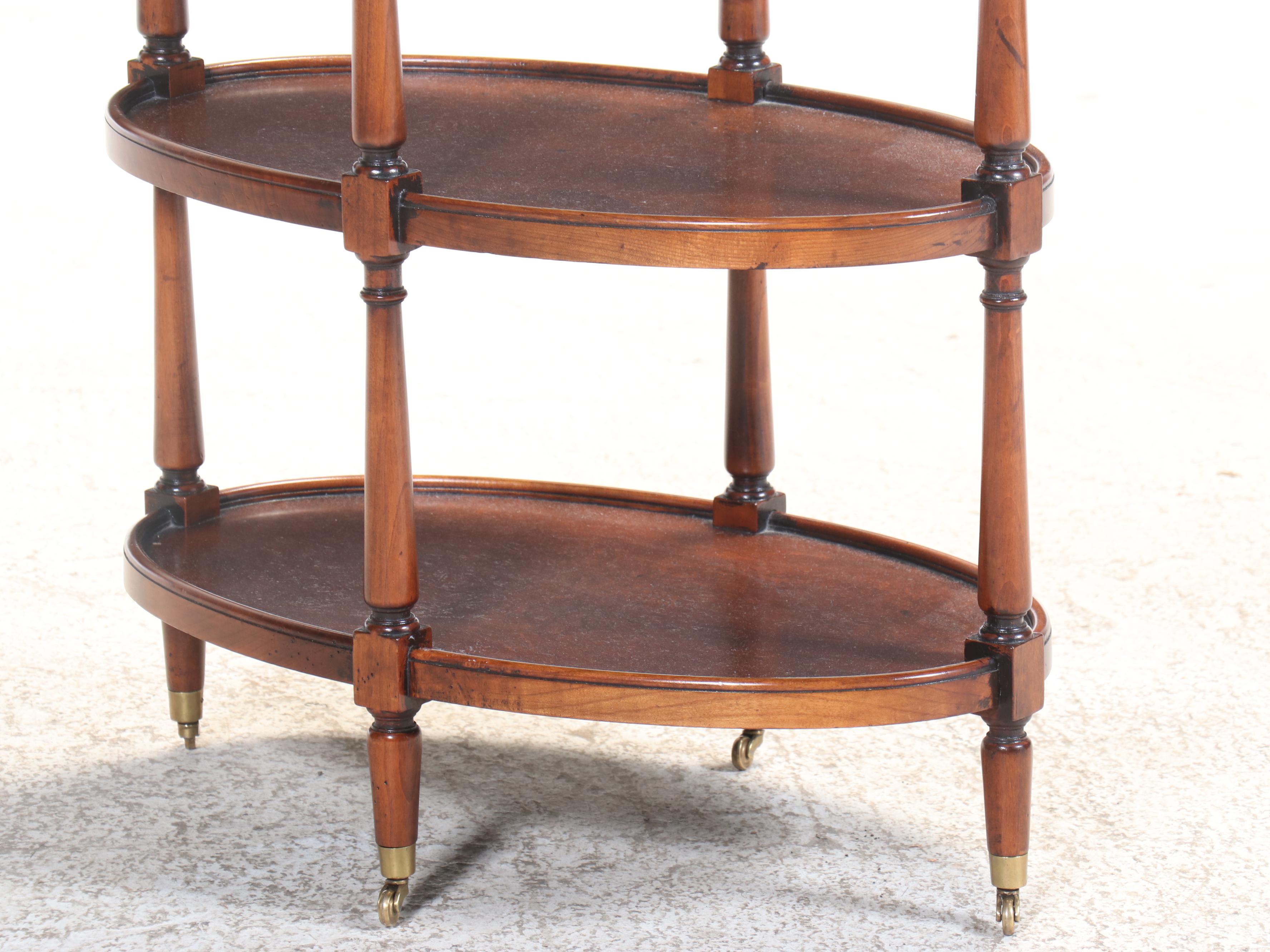 Acquisitions by Henredon Louis XV Style Mahogany Tiered Chairside Table