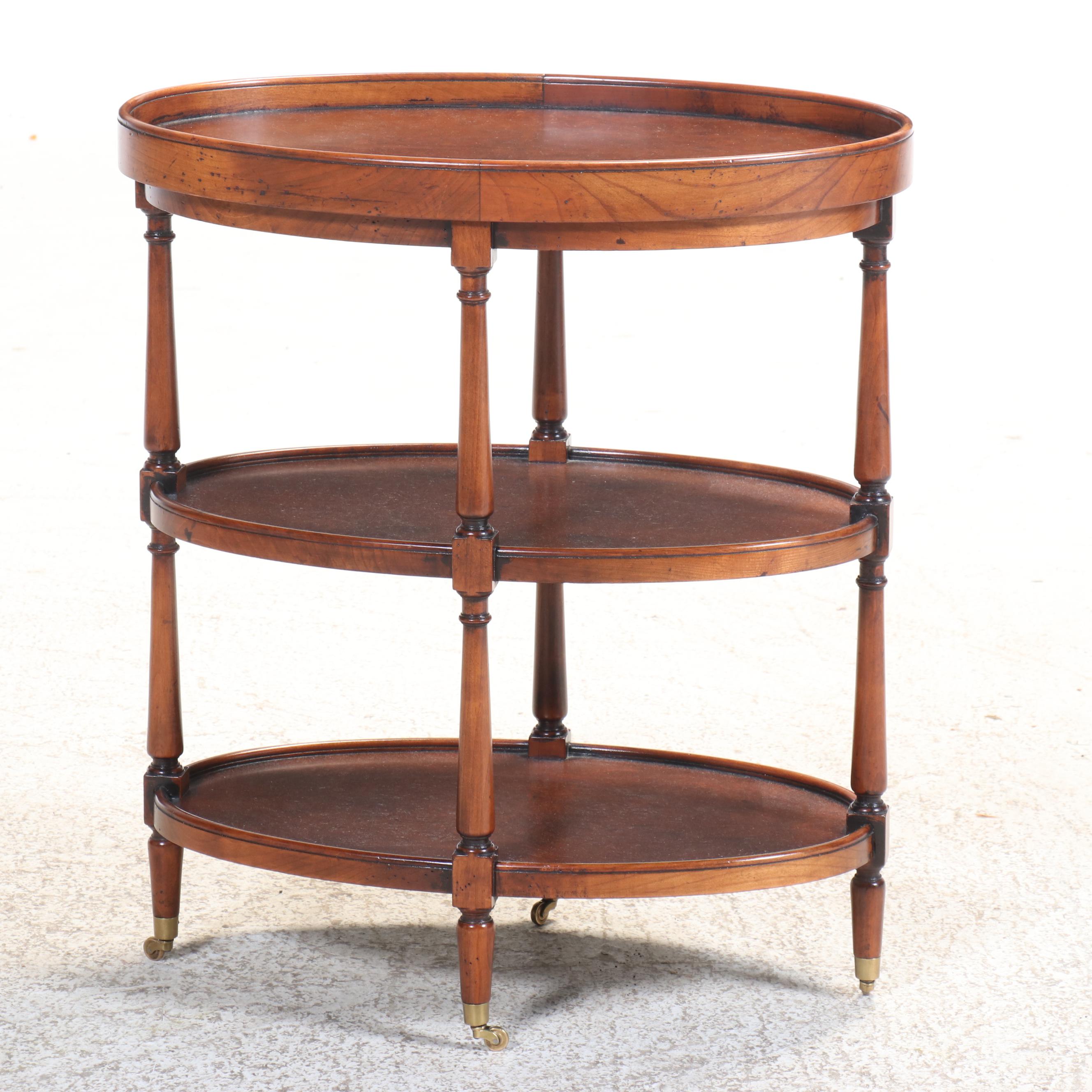 Acquisitions by Henredon Louis XV Style Mahogany Tiered Chairside Table