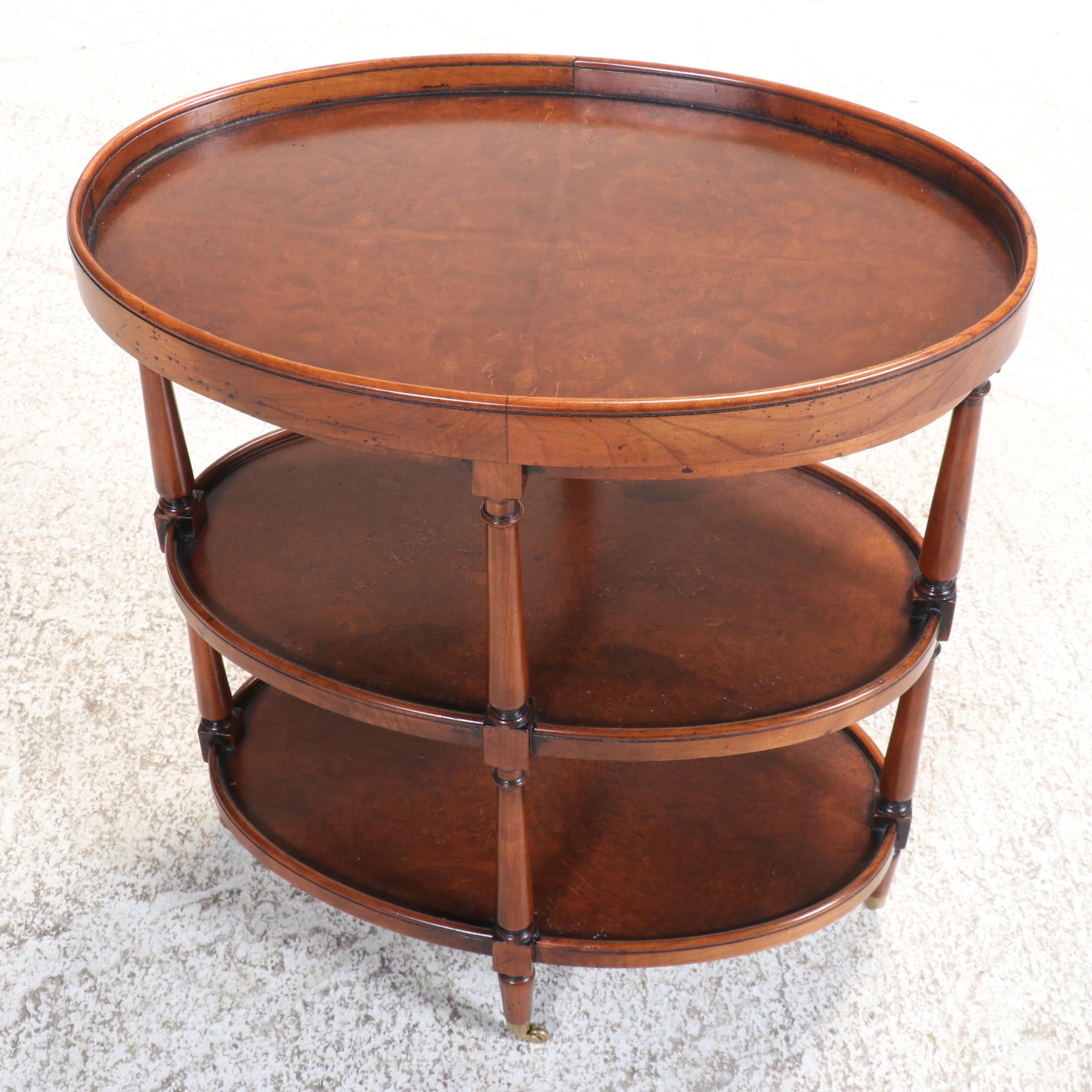 Acquisitions by Henredon Louis XV Style Mahogany Tiered Chairside Table