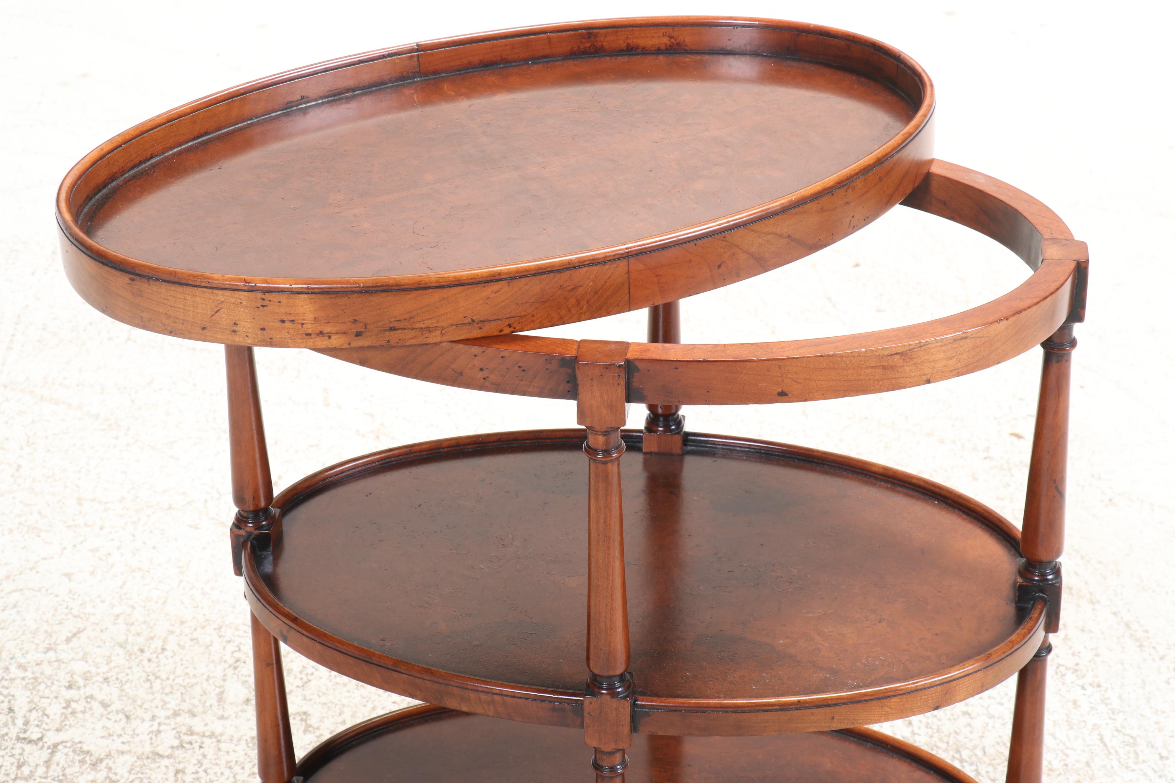 Acquisitions by Henredon Louis XV Style Mahogany Tiered Chairside Table