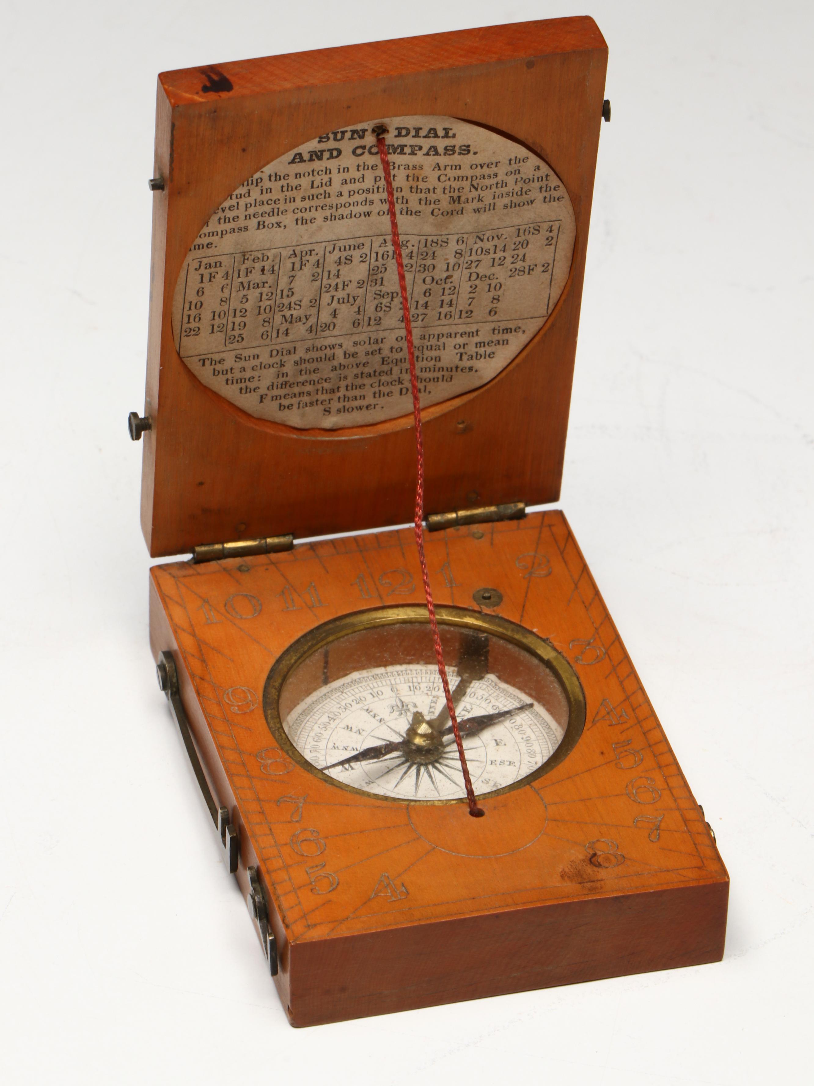 Victorian Combination Pocket Sundial & Compass with Other Compasses