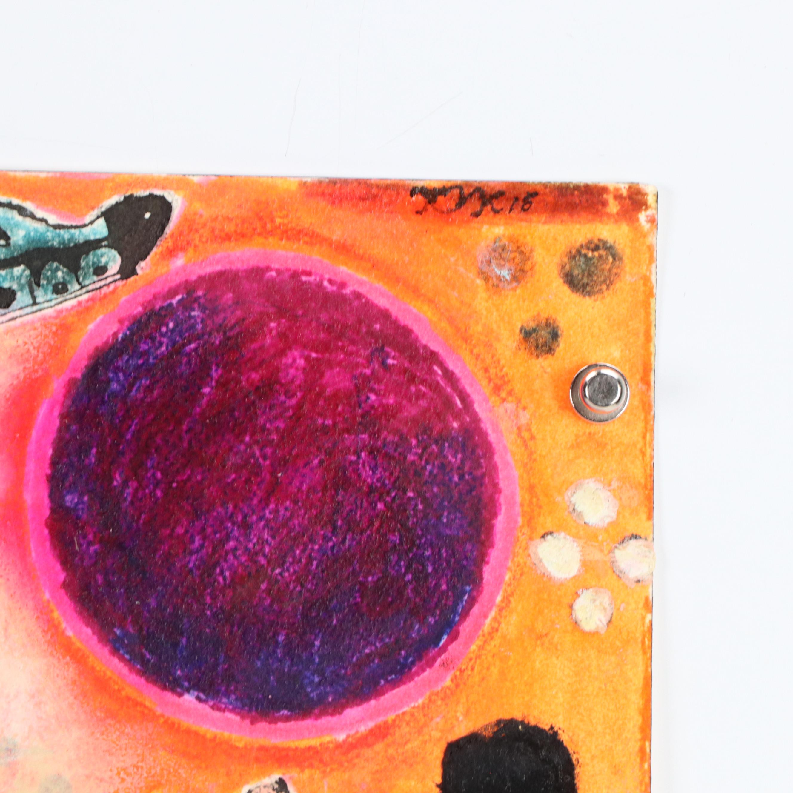 Nikolay "Kuk" Manuylov Figural Surrealist Mixed Media Painting, 2015