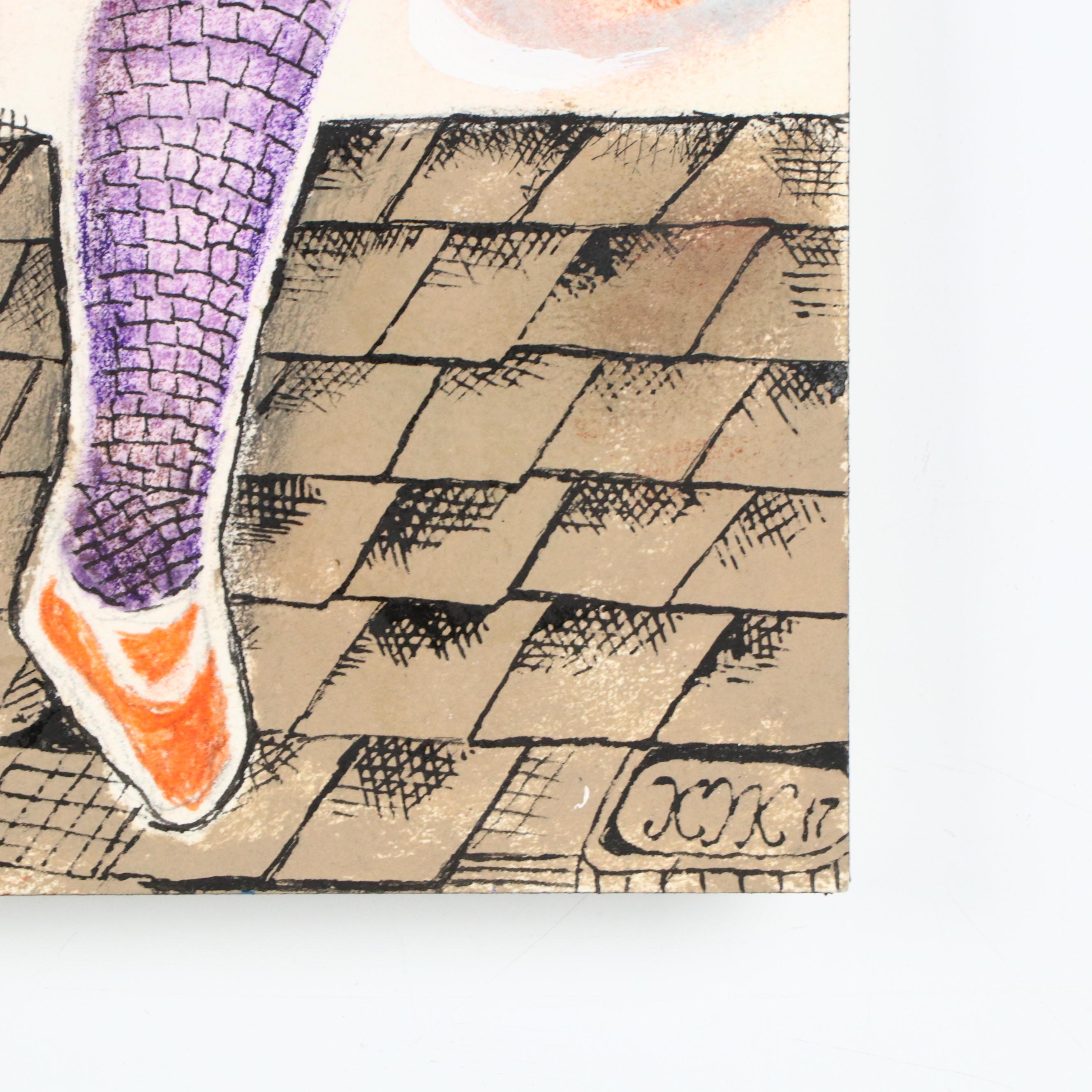 Nikolay "Kuk" Manuylov Surrealist Figural Mixed Media Illustration, 2017