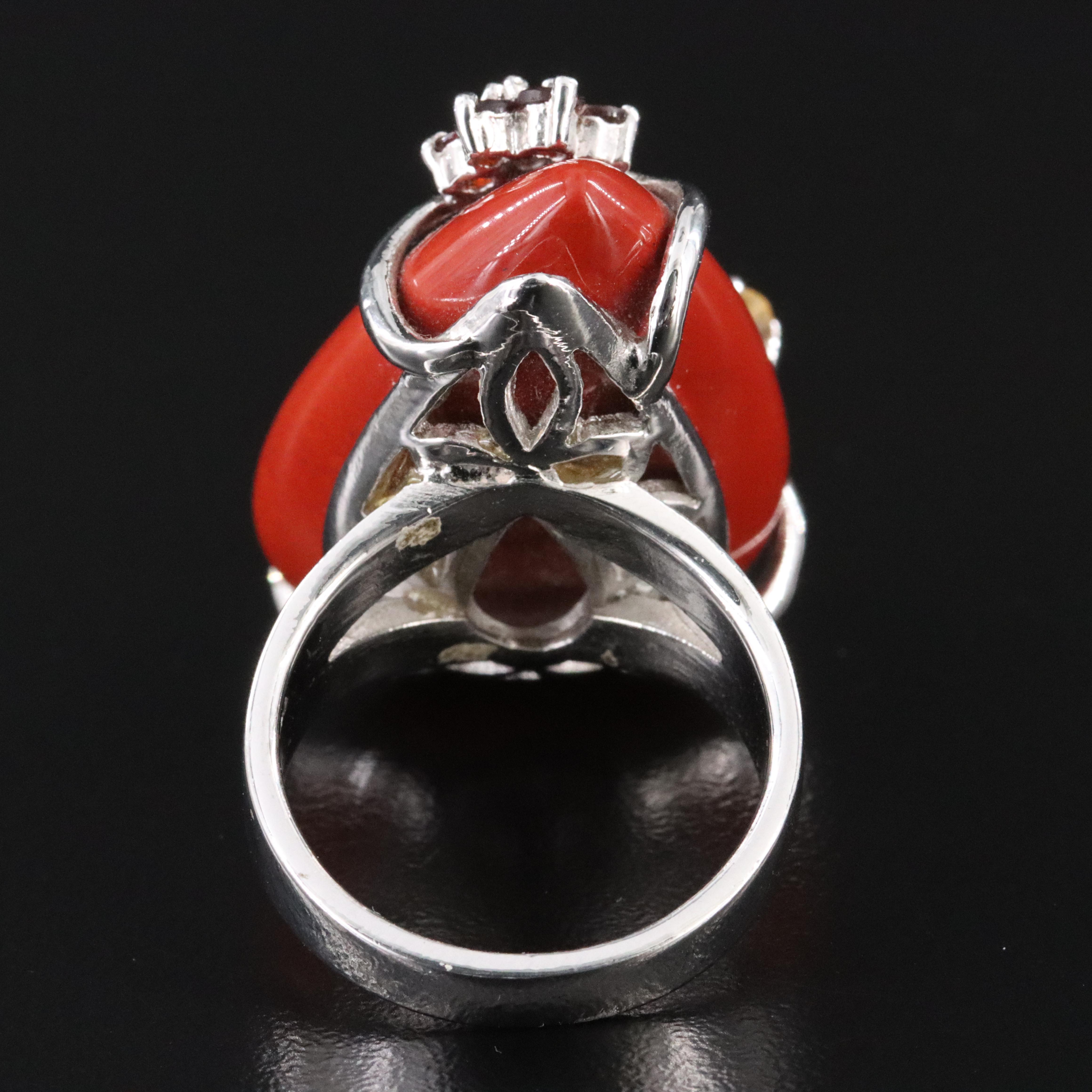 Sterling Jasper and Gemstone Ring