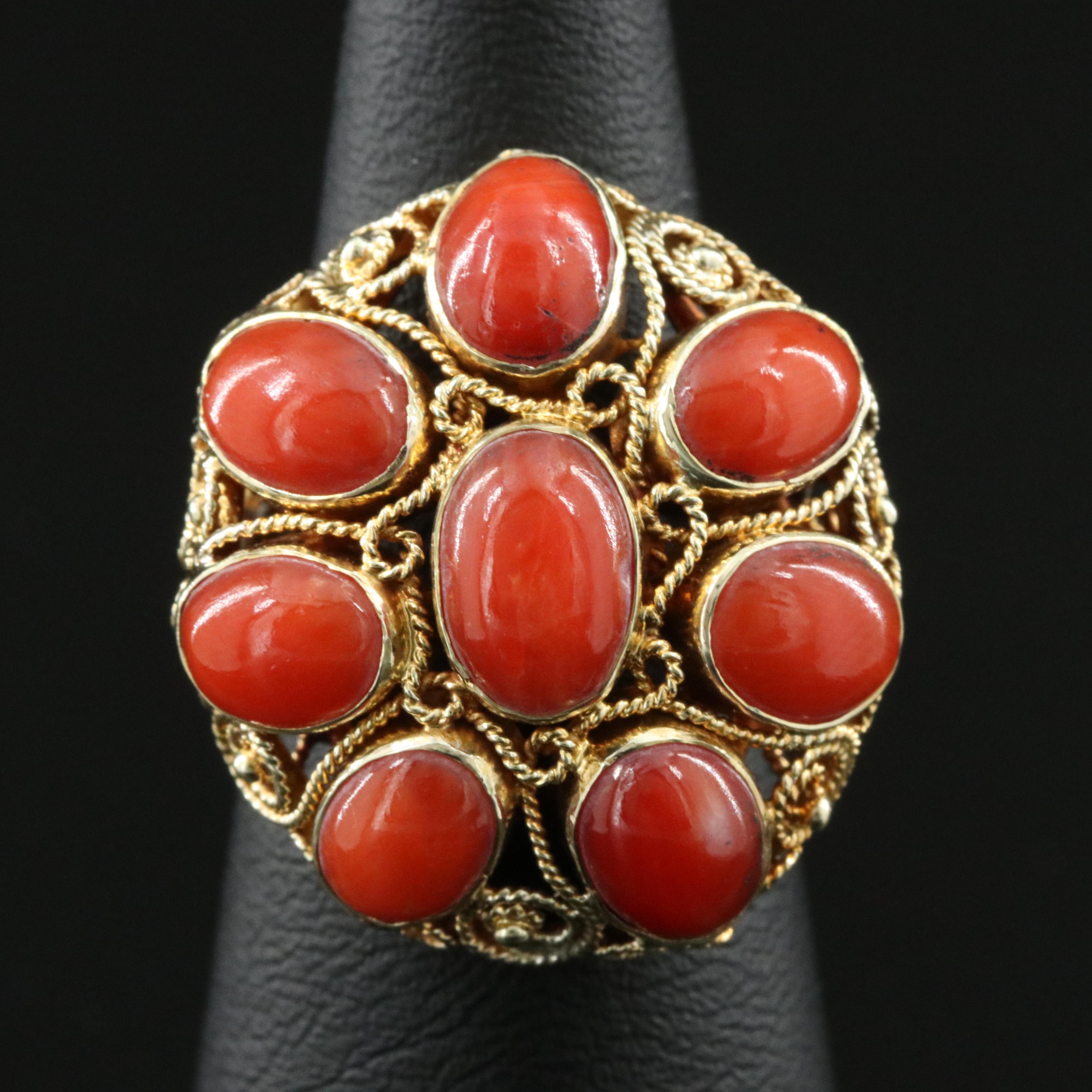14K Coral Ring