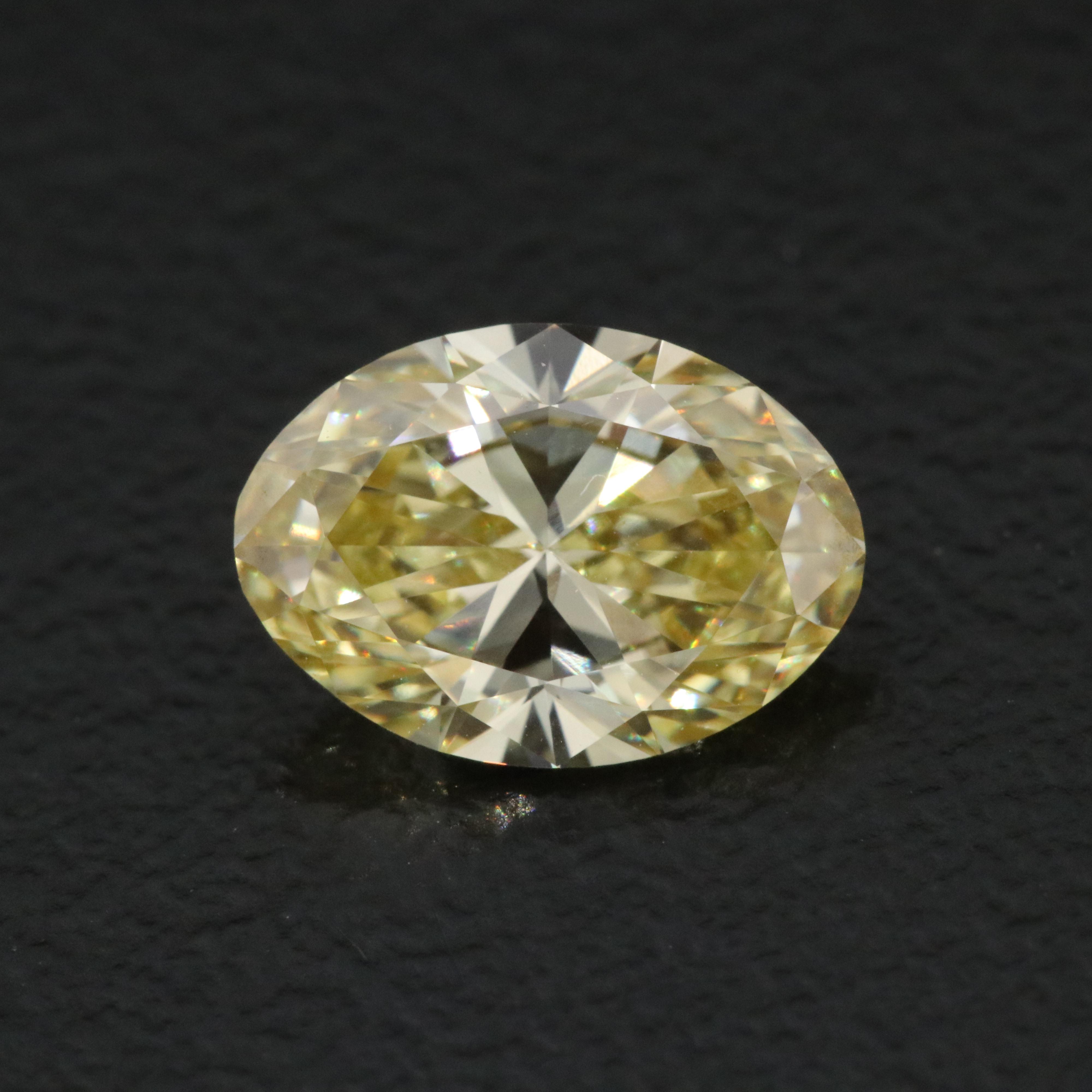 Loose 1.49 CT Lab Grown Fancy Yellow Diamond with IGI Report