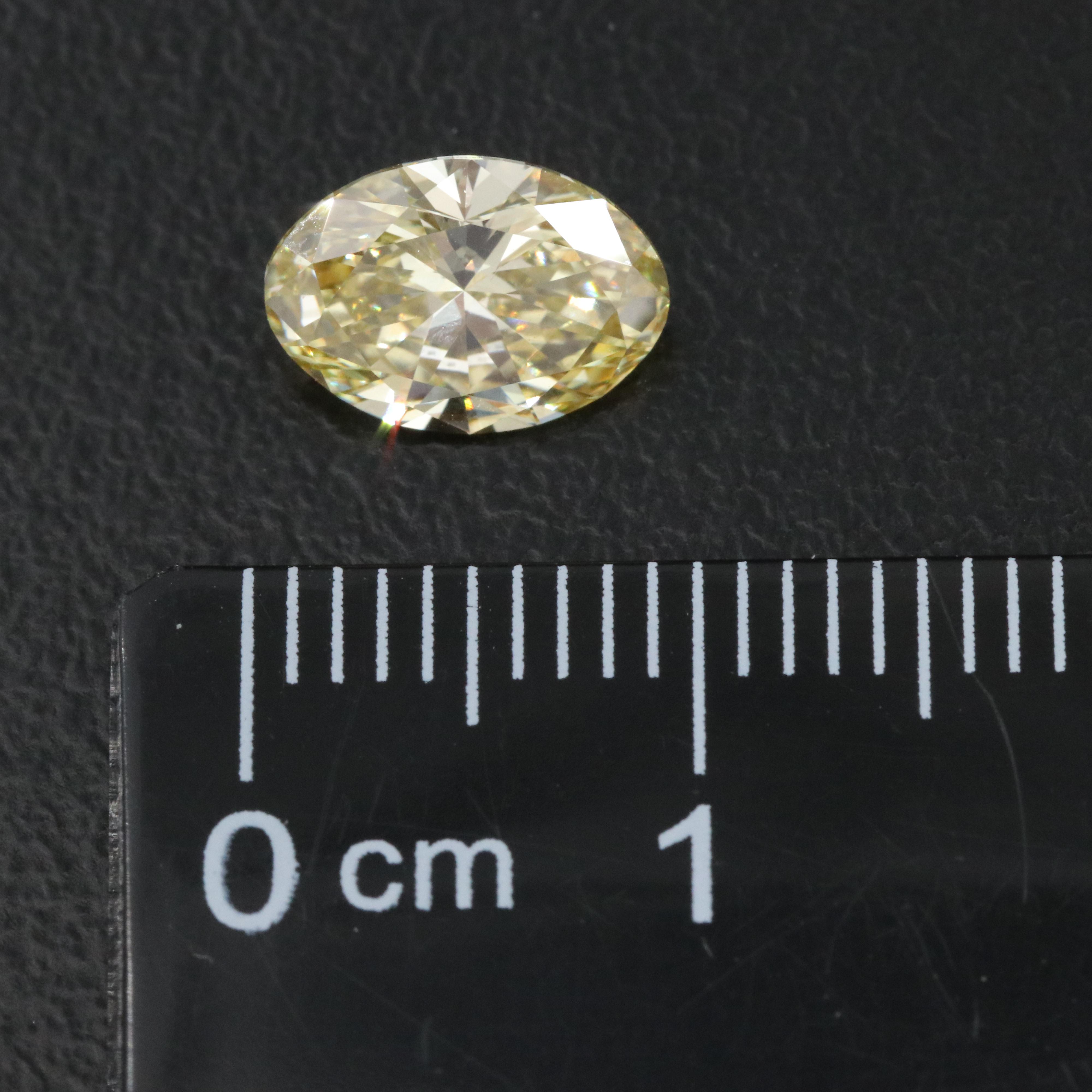 Loose 1.49 CT Lab Grown Fancy Yellow Diamond with IGI Report