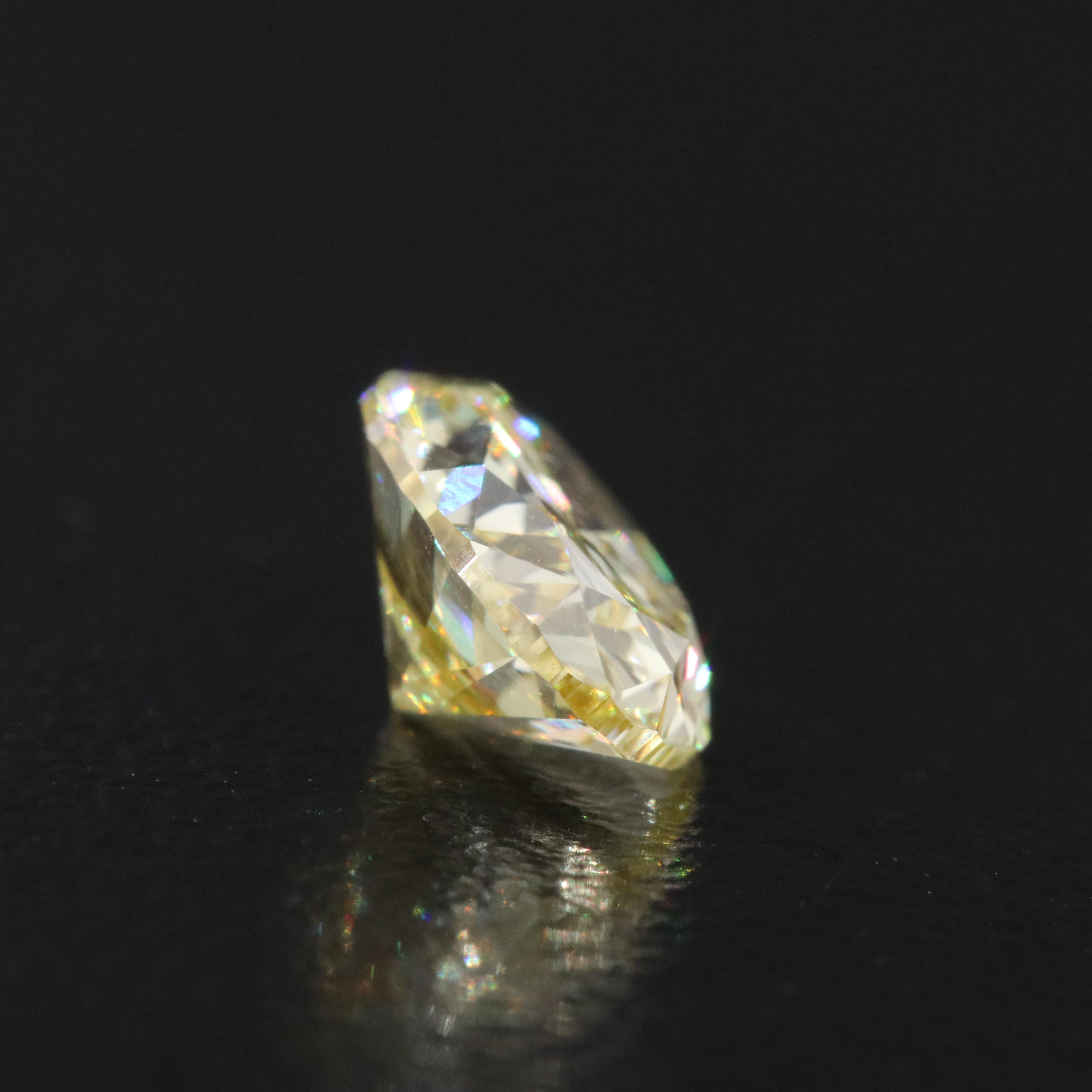 Loose 1.49 CT Lab Grown Fancy Yellow Diamond with IGI Report