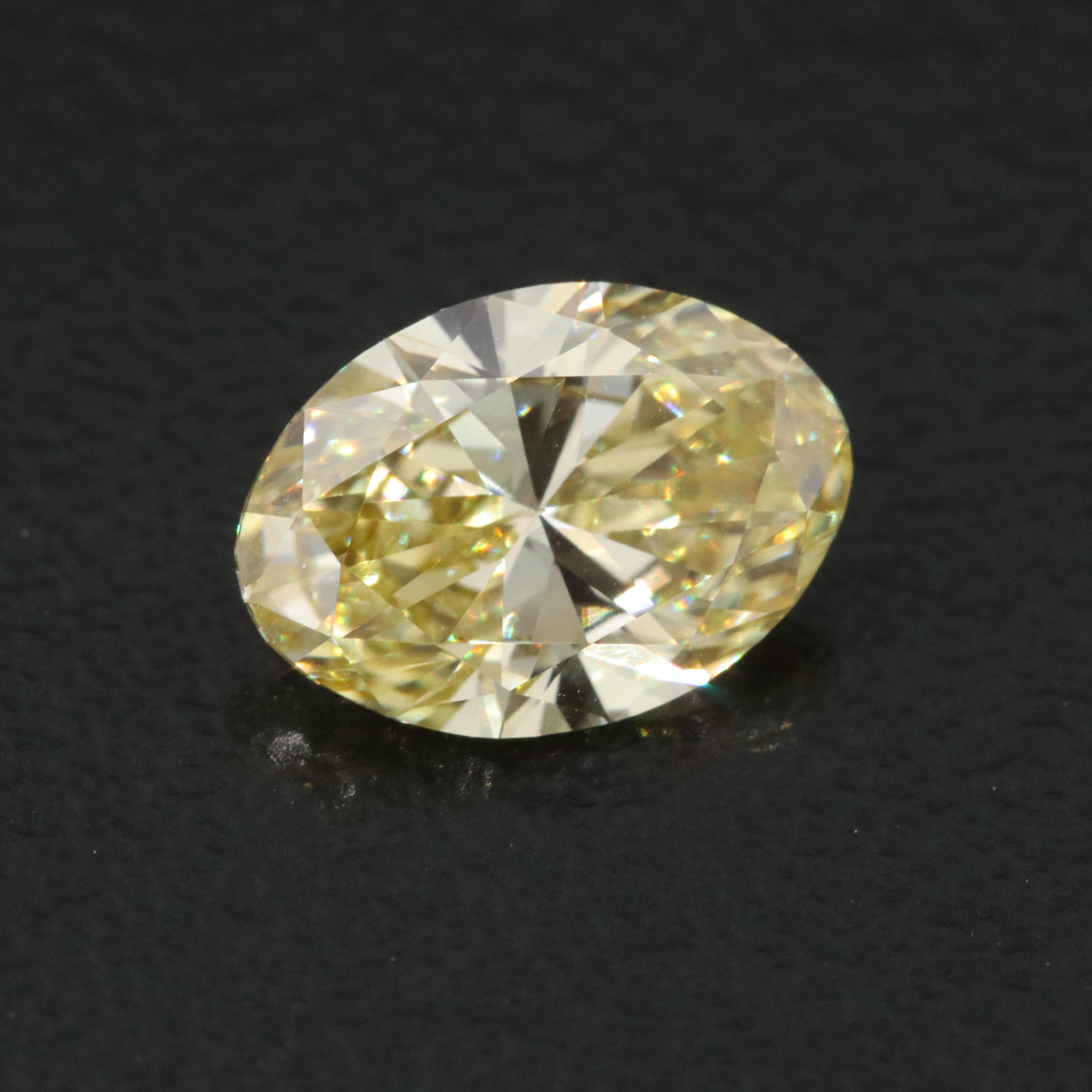 Loose 1.49 CT Lab Grown Fancy Yellow Diamond with IGI Report
