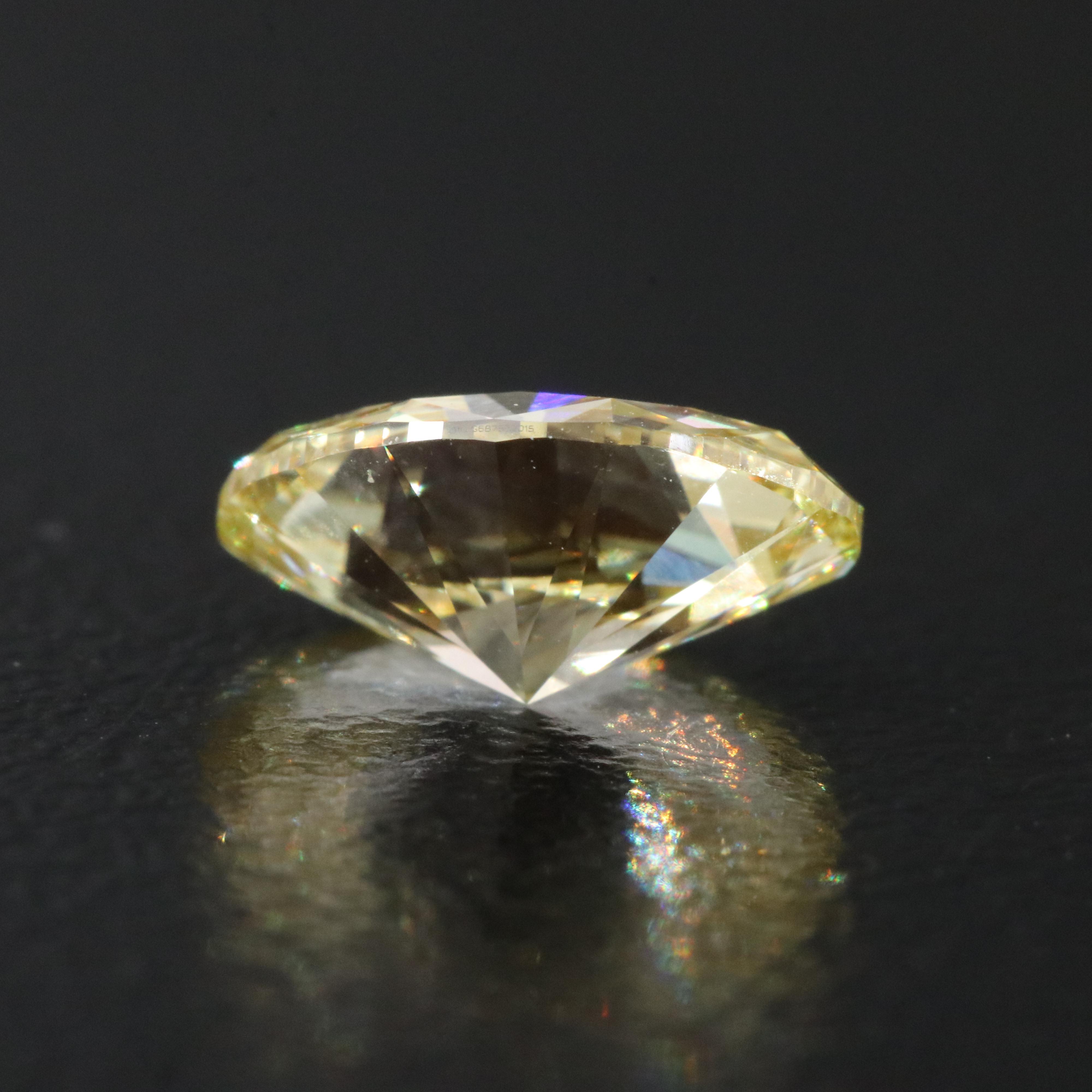 Loose 1.49 CT Lab Grown Fancy Yellow Diamond with IGI Report