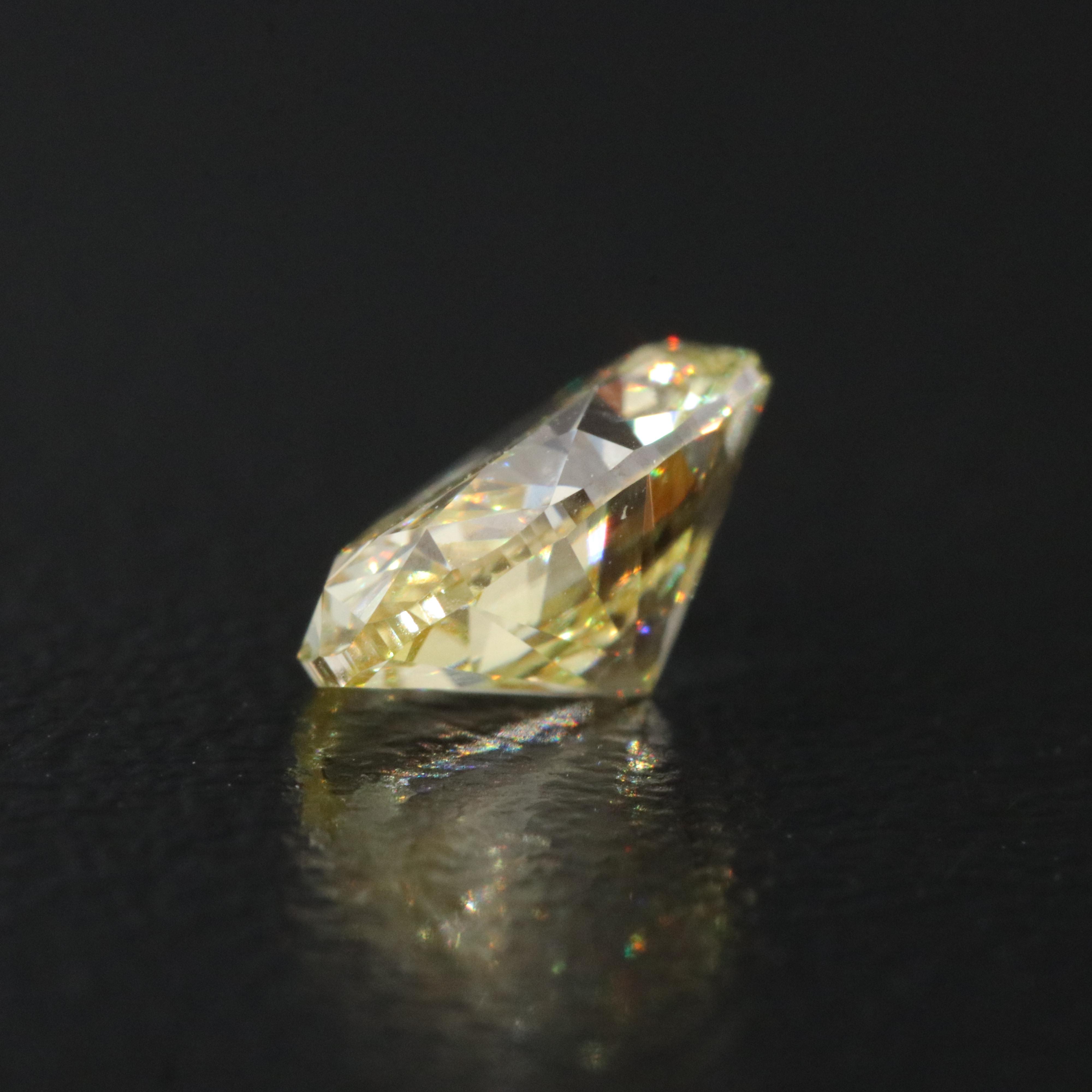 Loose 1.49 CT Lab Grown Fancy Yellow Diamond with IGI Report