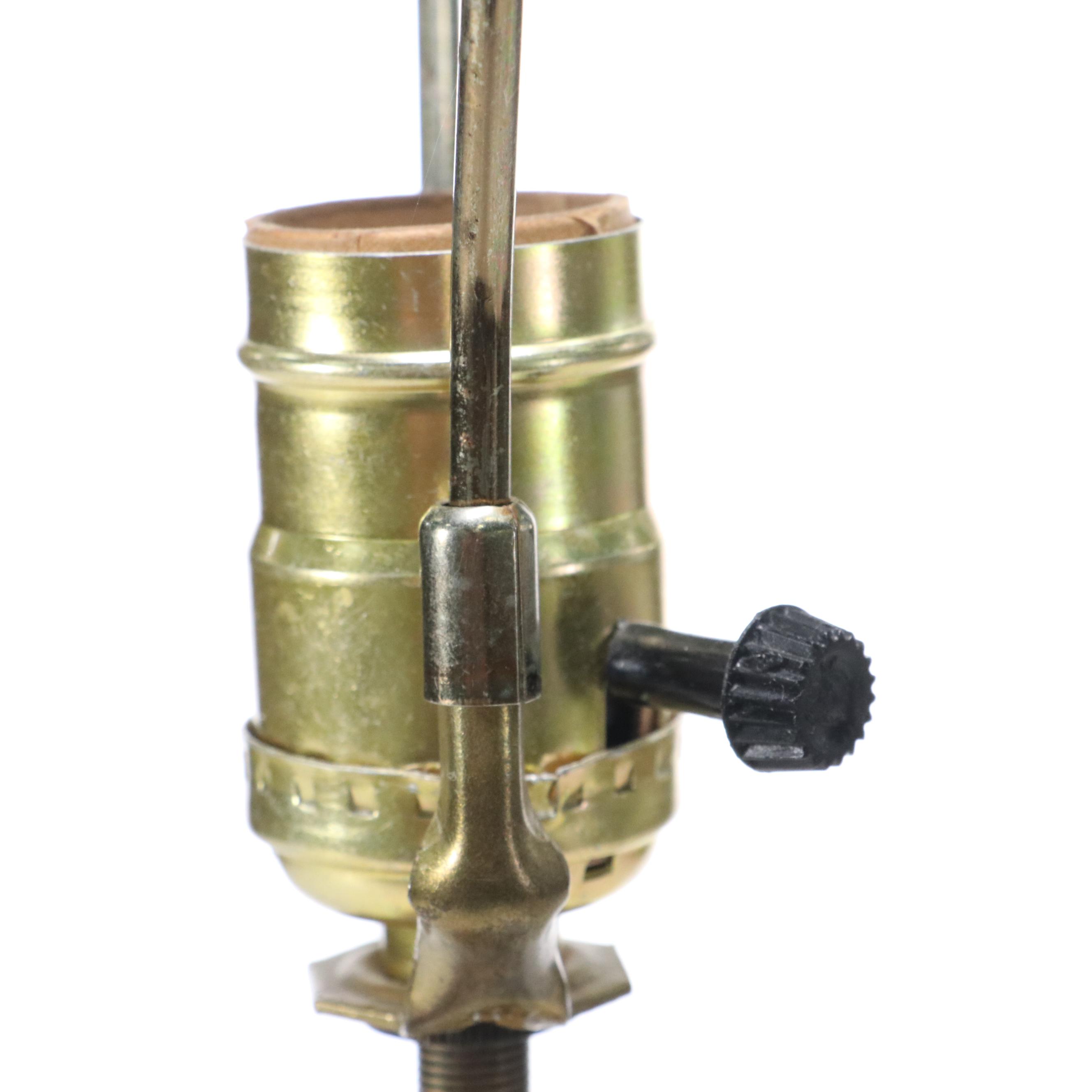 Victorian Birdcage Table Lamp with Slubbed Cotton Shade