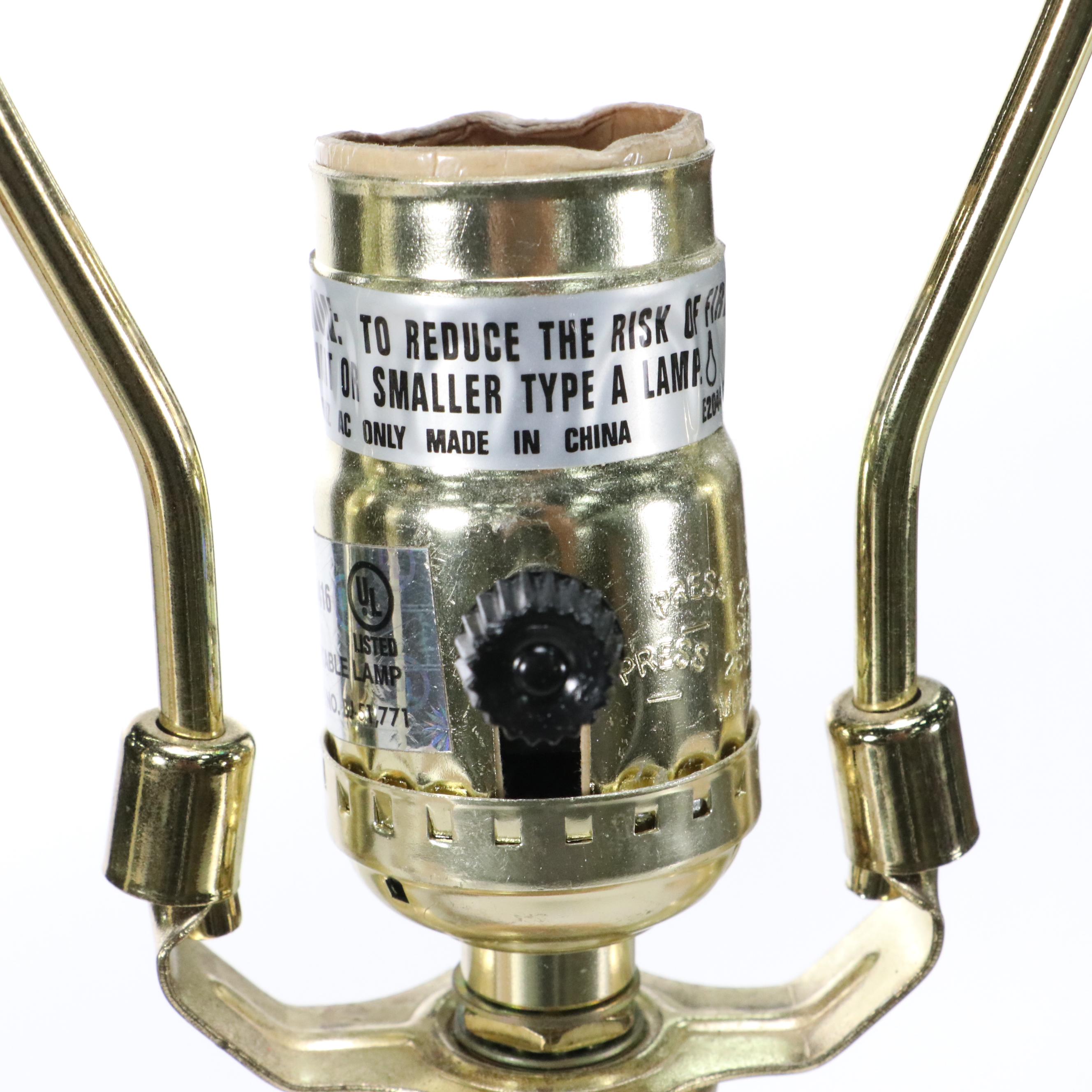 Uttermost Hollywood Regency Style Double Arm Table Lamp with Silk Shades