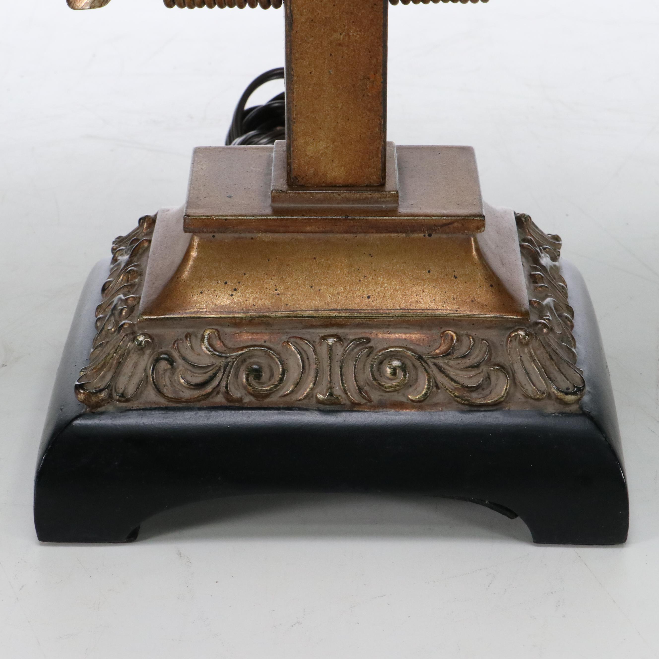 Uttermost Hollywood Regency Style Double Arm Table Lamp with Silk Shades