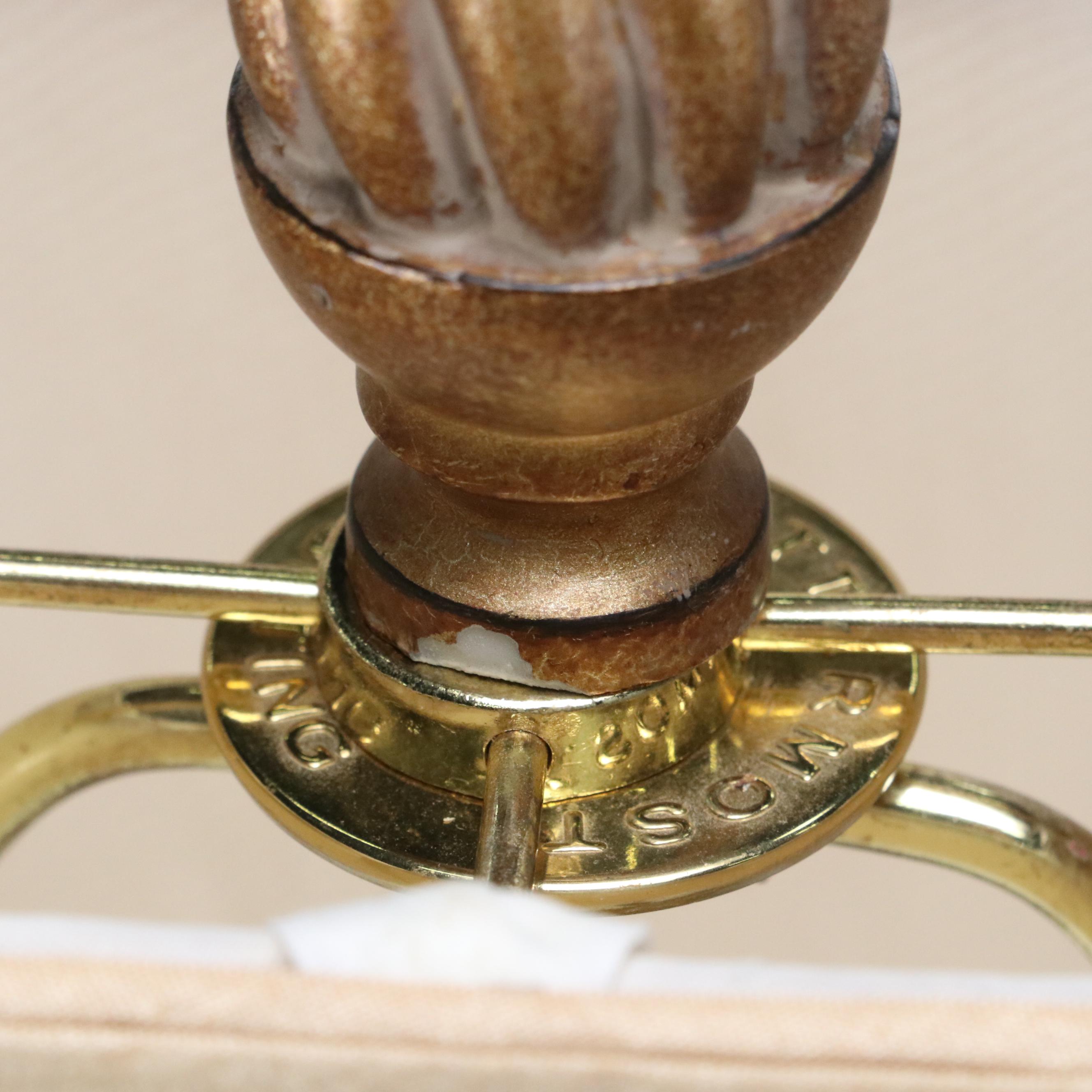 Uttermost Hollywood Regency Style Double Arm Table Lamp with Silk Shades