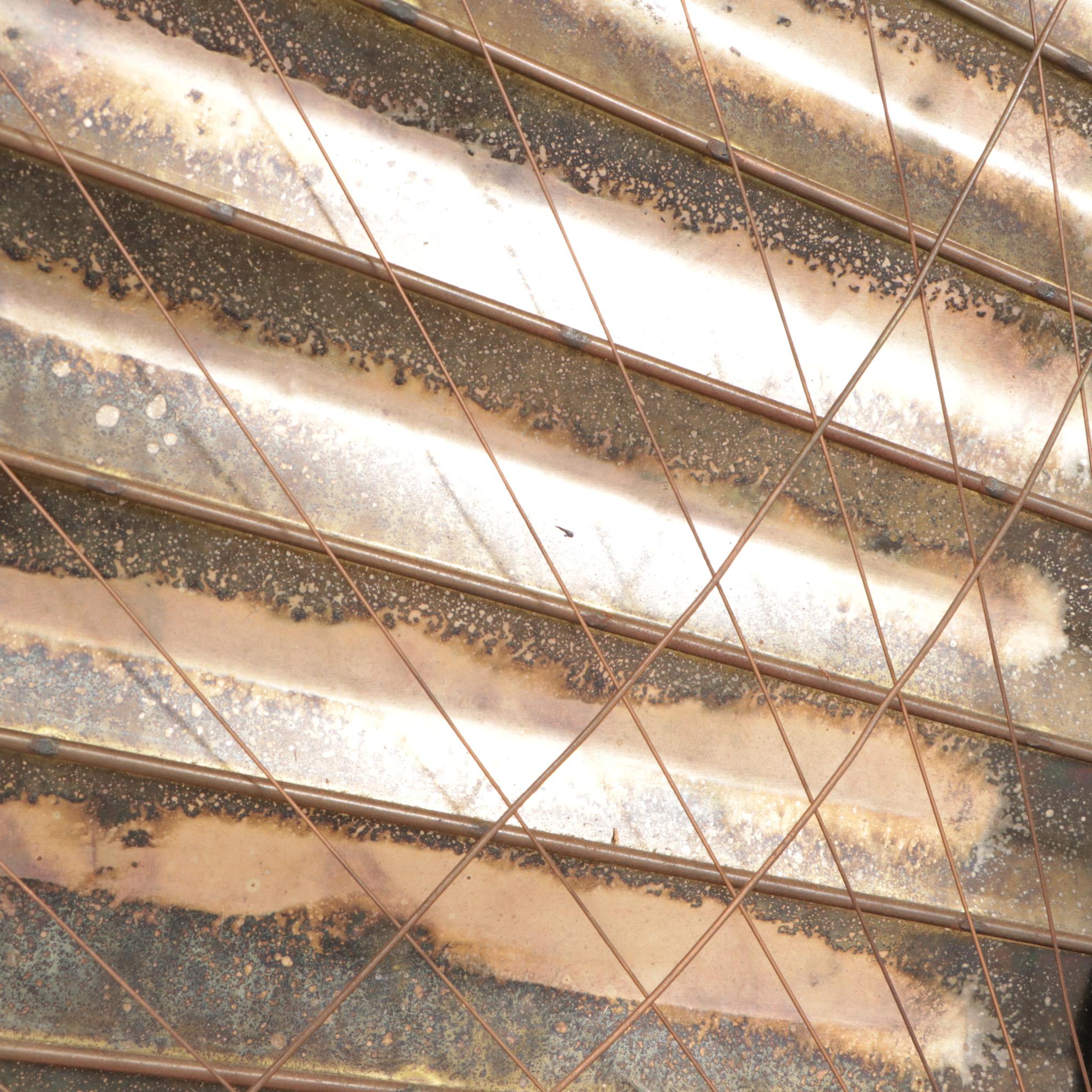 Mid Century Modern Painted and Patinated Brass Chinese Junk Wall Hanging