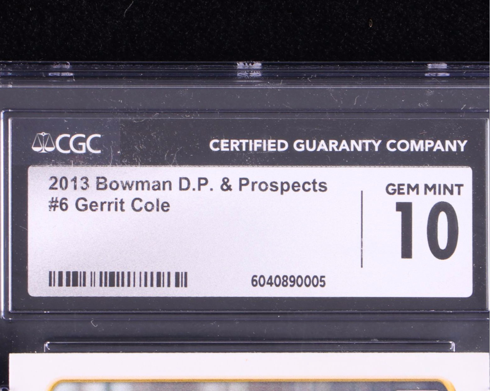 2013 Bowman Draft Picks & Prospects Gerrit Cole Rookie Card Graded CGC 10