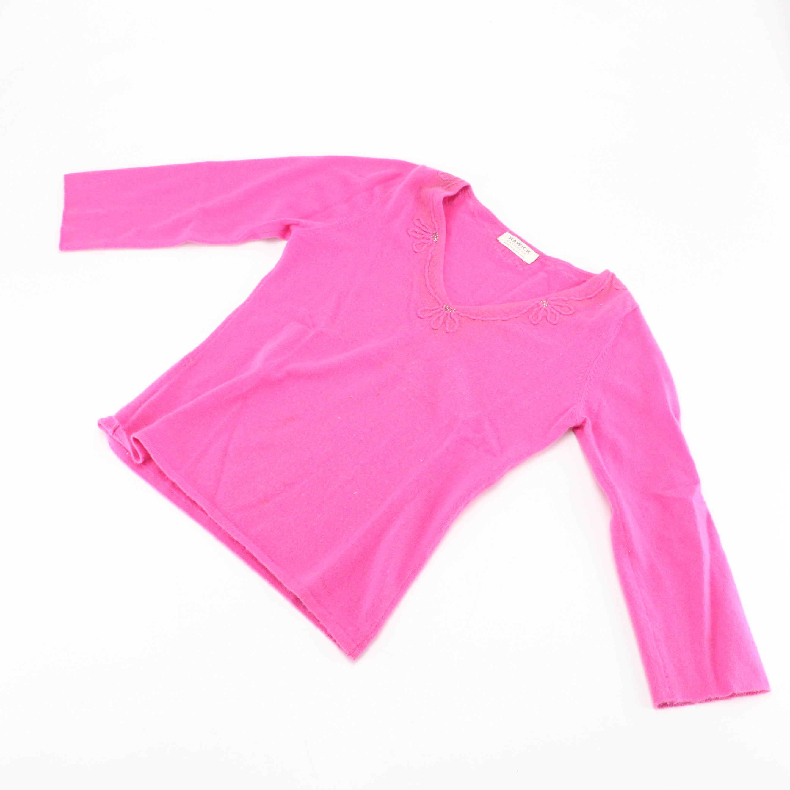 Hawick Embellished Cashmere & Eccoci Silk and Cashmere Blend Long Sleeve Tops