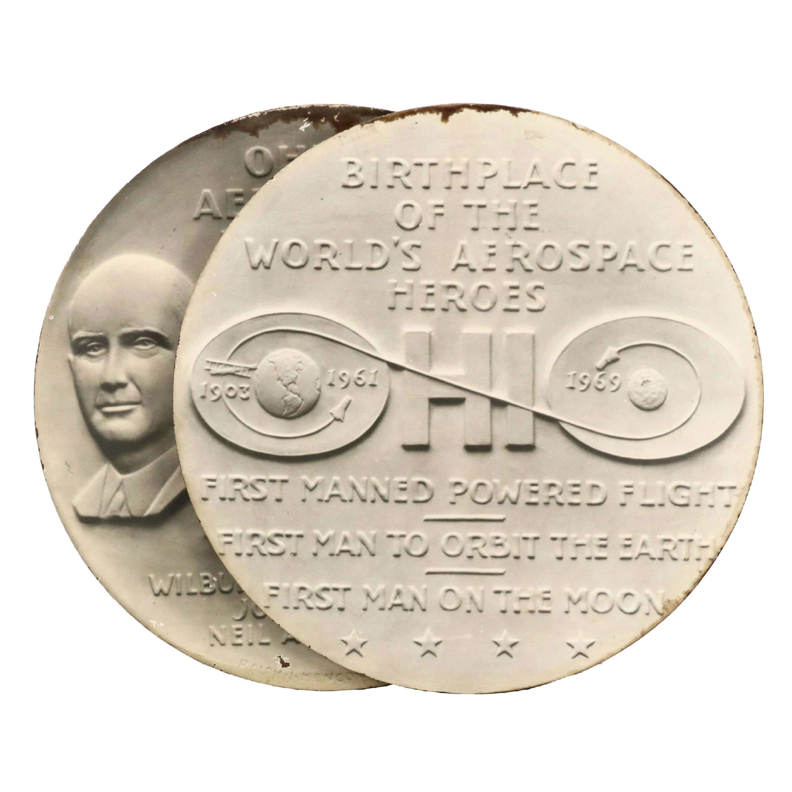 Prints After Ralph Menconi "Ohio's Aerospace Pioneers" Bronze Medal, 1970
