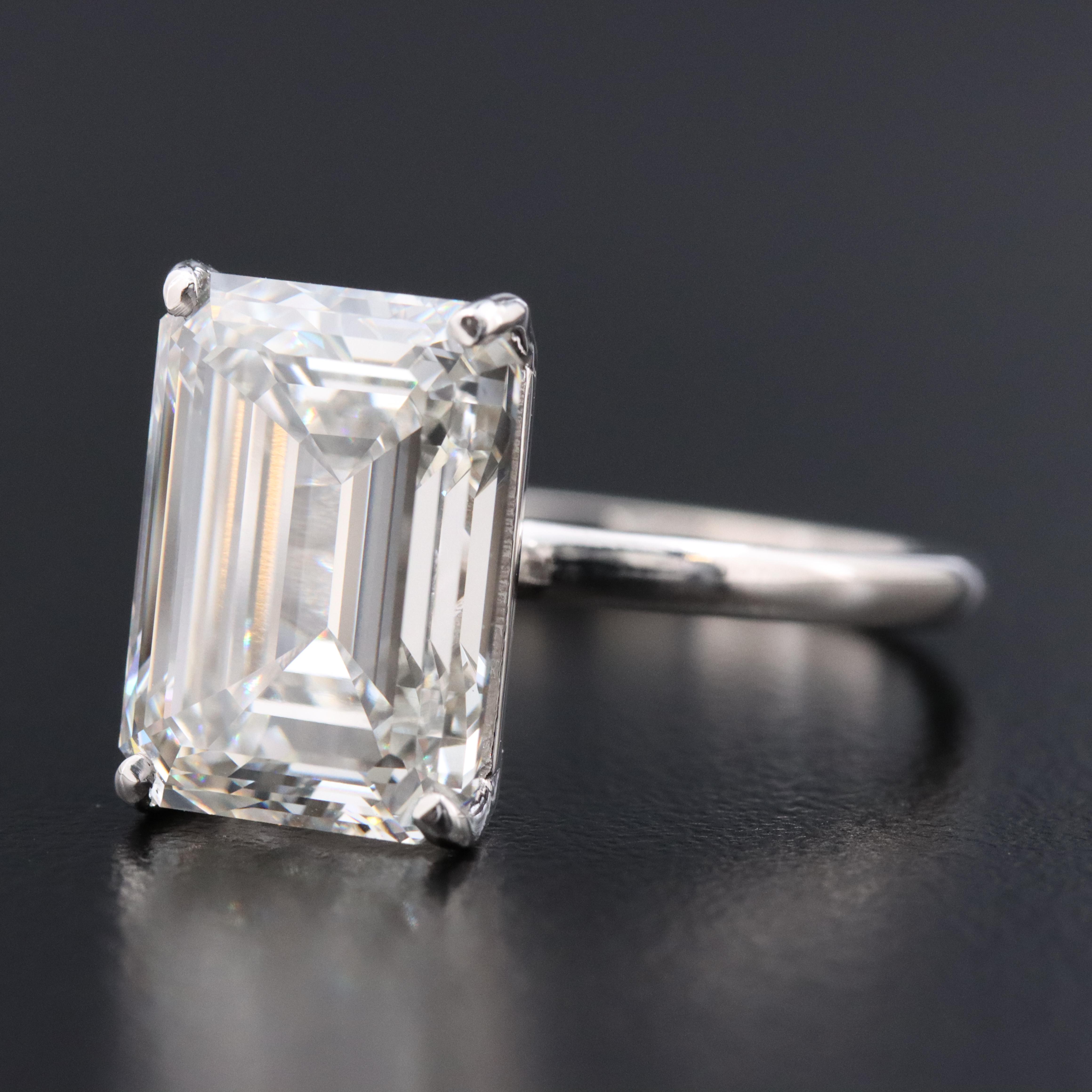 18K 7.10 CT Lab Grown Diamond Solitaire Ring with IGI Report