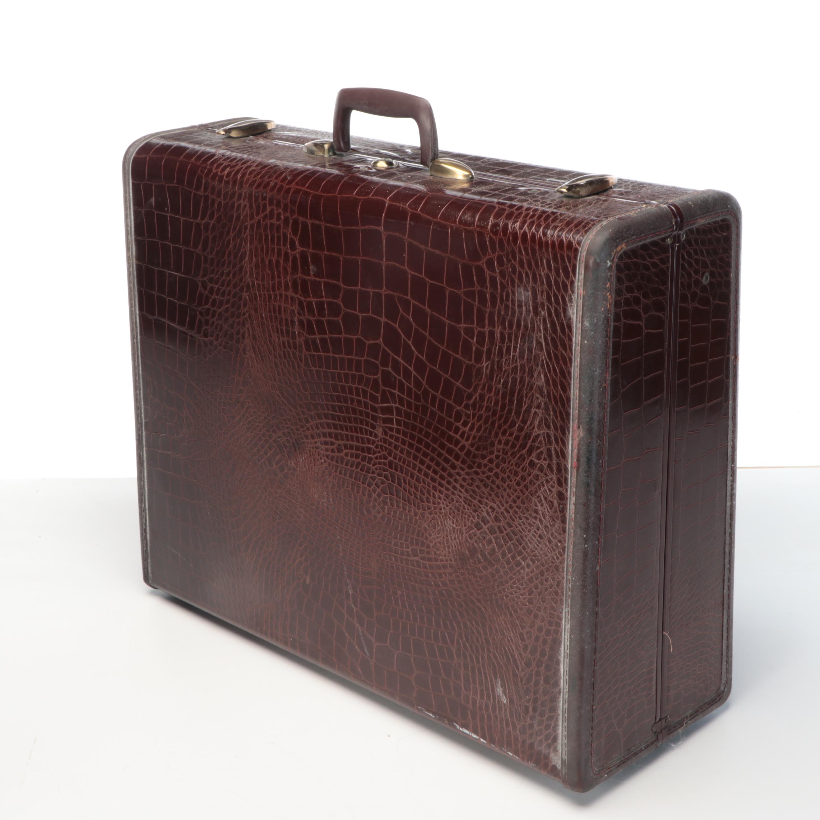 Pair of Shwayder Bros Inc Samsonite and Stebco Gulliver Alligator Luggage