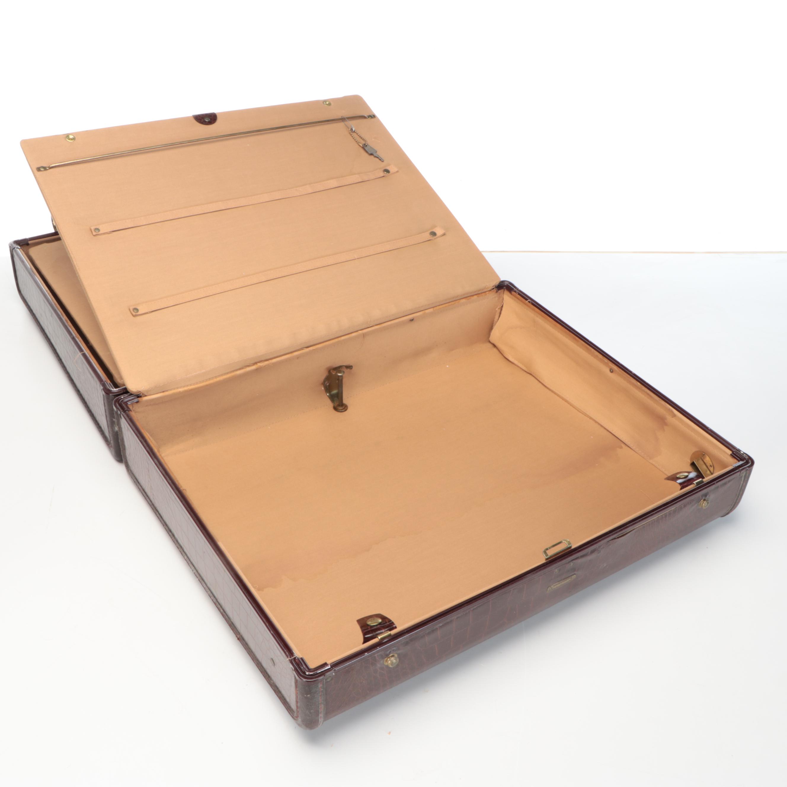 Pair of Shwayder Bros Inc Samsonite and Stebco Gulliver Alligator Luggage