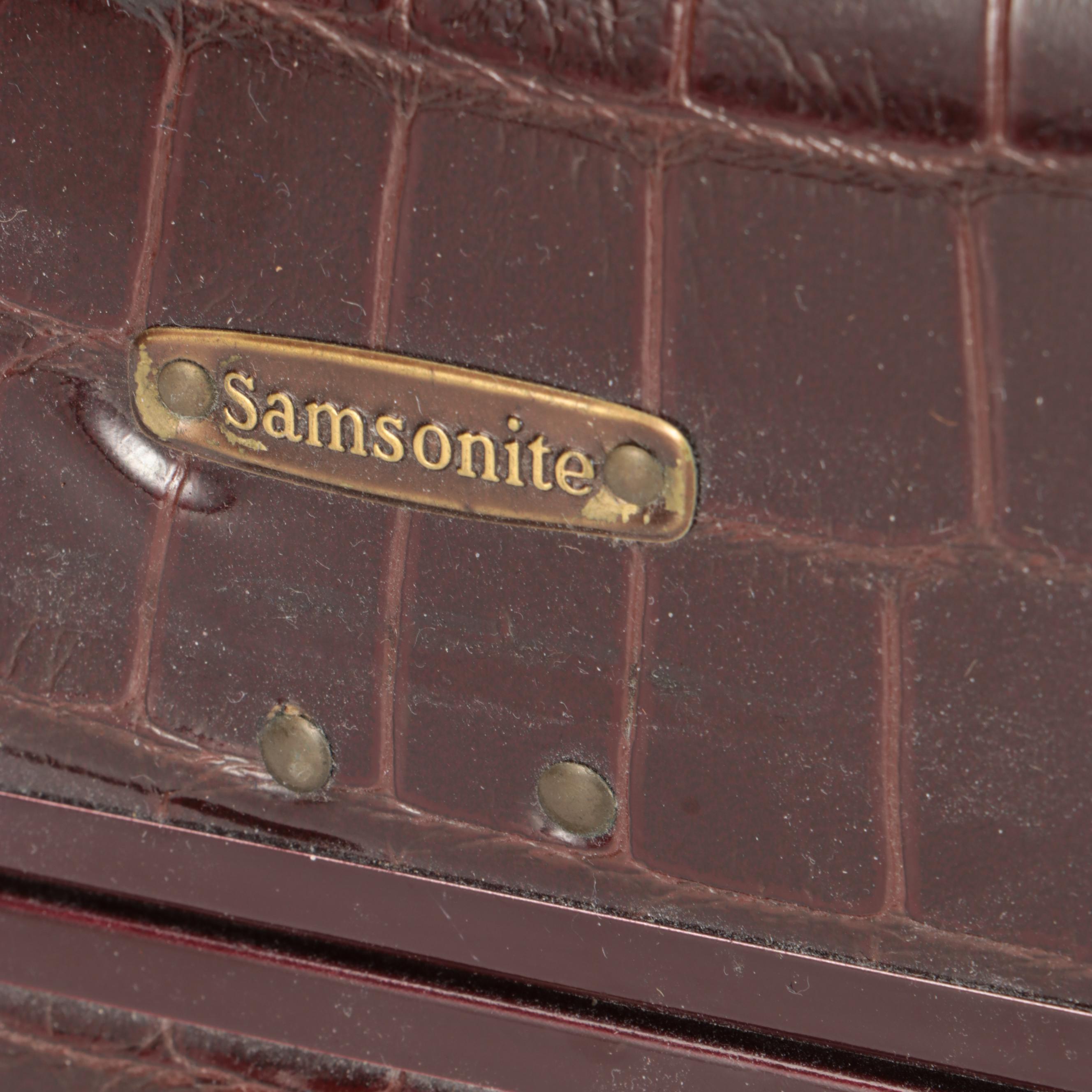 Pair of Shwayder Bros Inc Samsonite and Stebco Gulliver Alligator Luggage