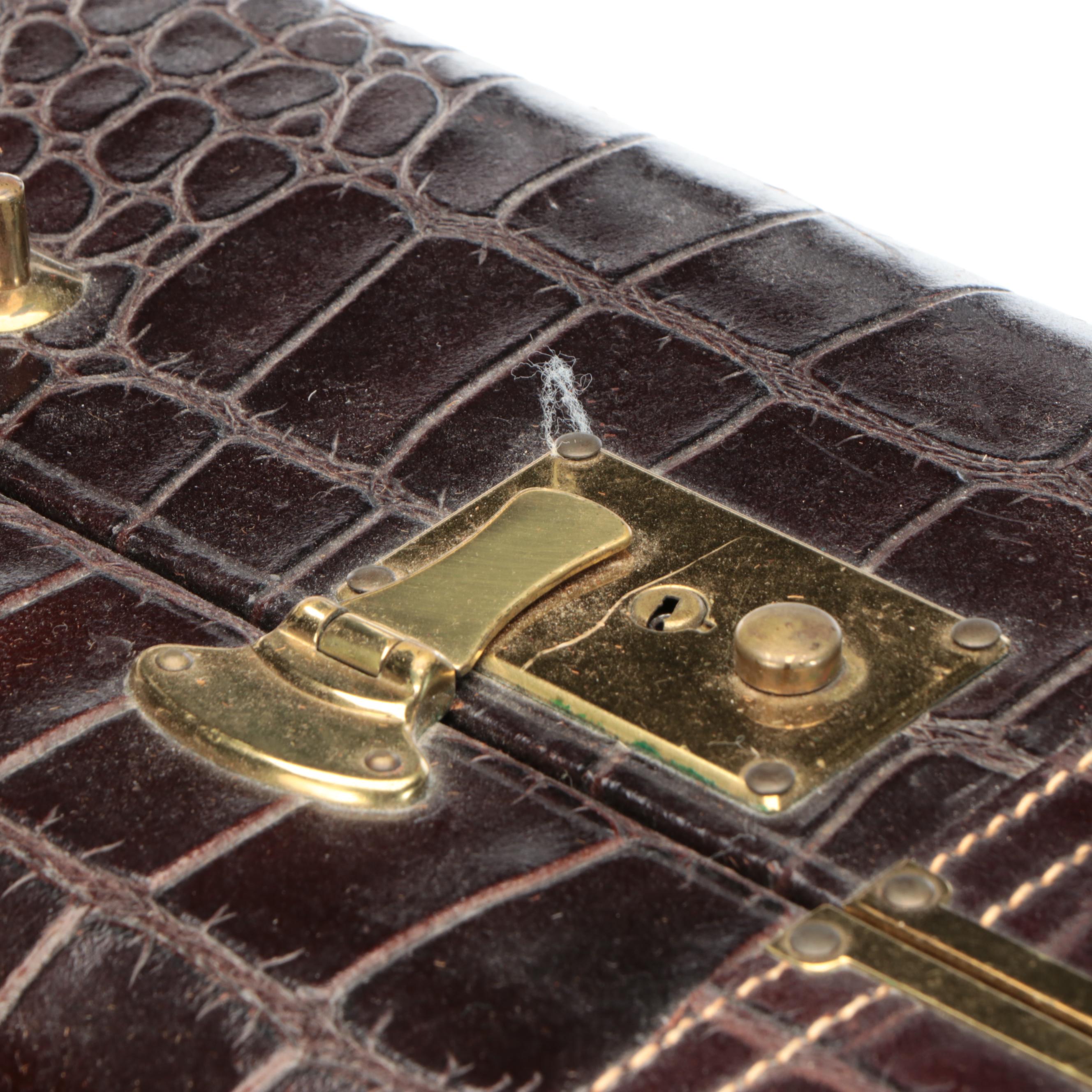 Pair of Shwayder Bros Inc Samsonite and Stebco Gulliver Alligator Luggage