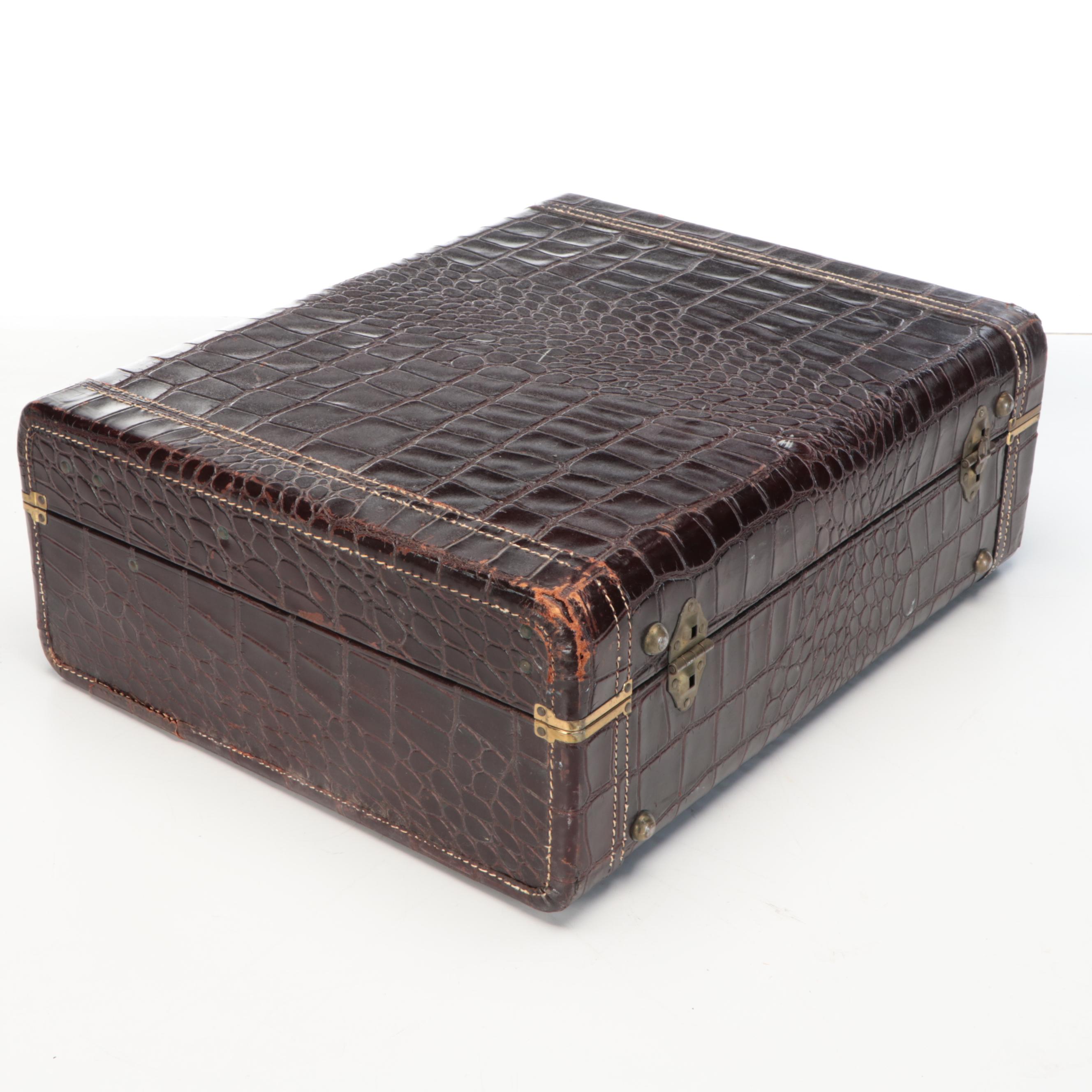 Pair of Shwayder Bros Inc Samsonite and Stebco Gulliver Alligator Luggage